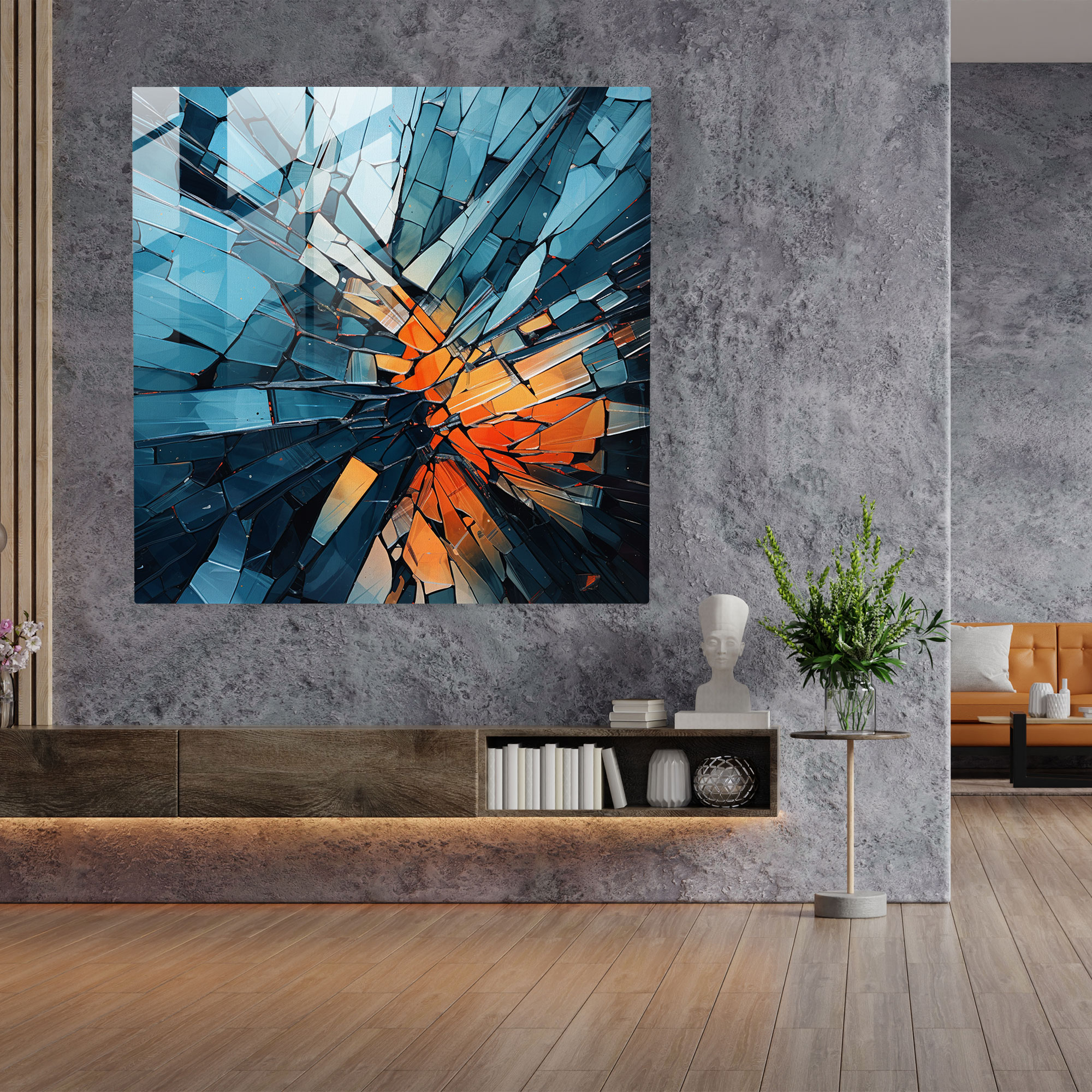 Interlocking Rejections - Glass Wall Art - Rejection, Jagged Lines, Wall Decoration, Glass Print