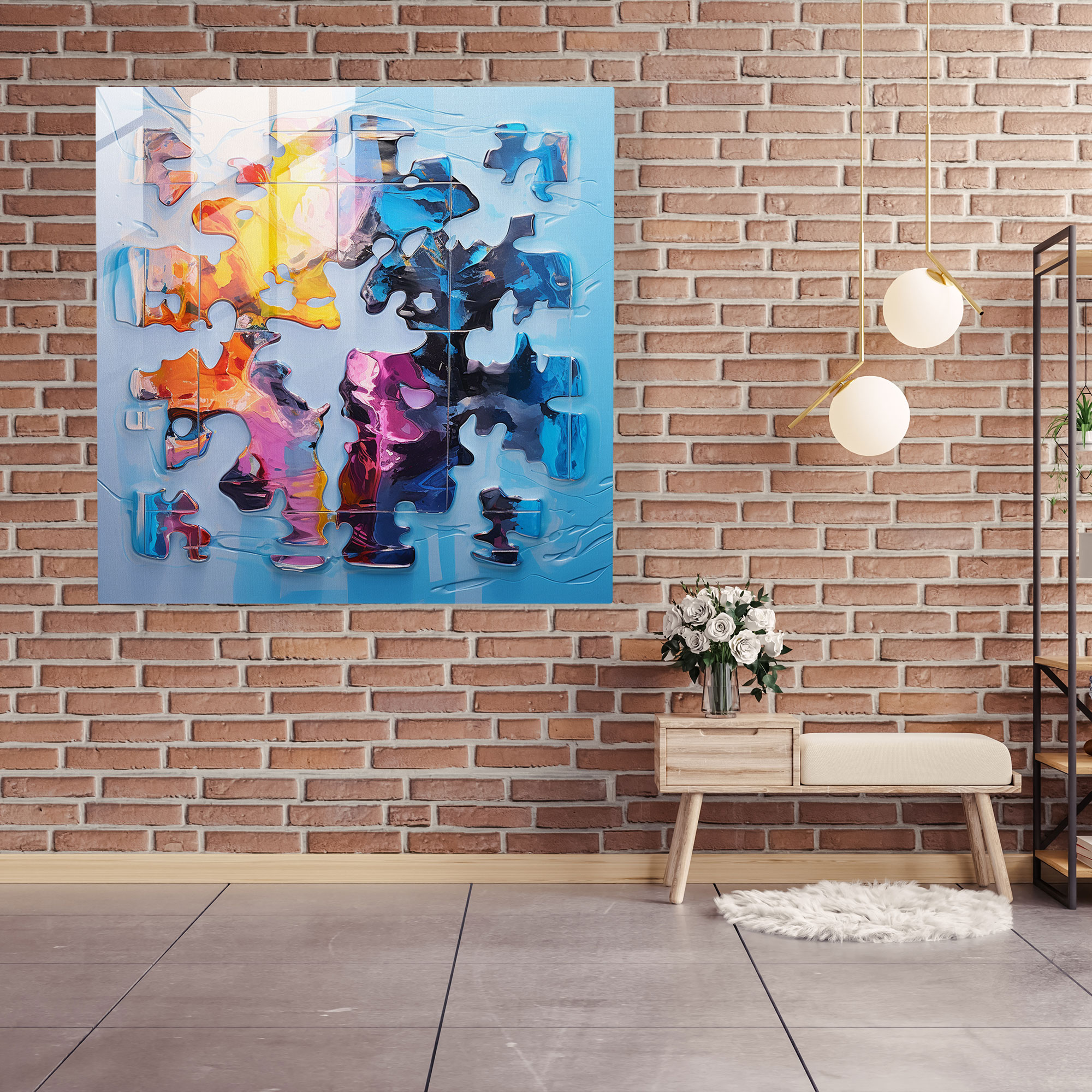 Incomplete Puzzle - Glass Wall Art - Rejection, Home Decoration, Glass Print, Incompleteness
