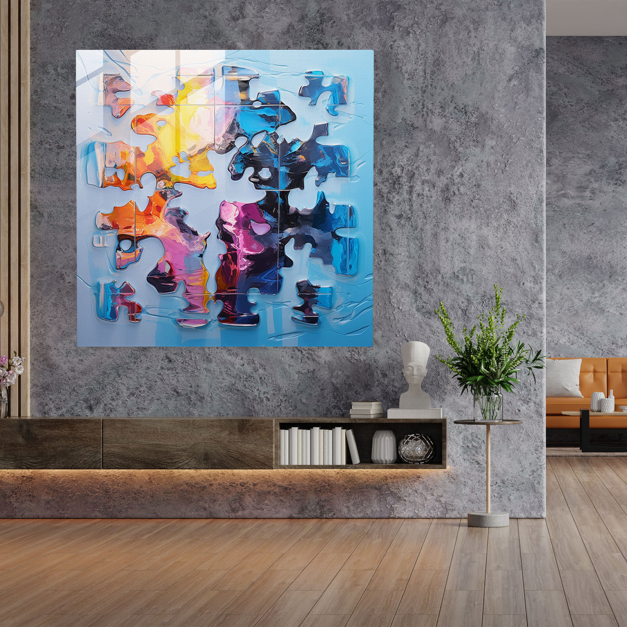 Incomplete Puzzle - Glass Wall Art - Rejection, Home Decoration, Glass Print, Incompleteness