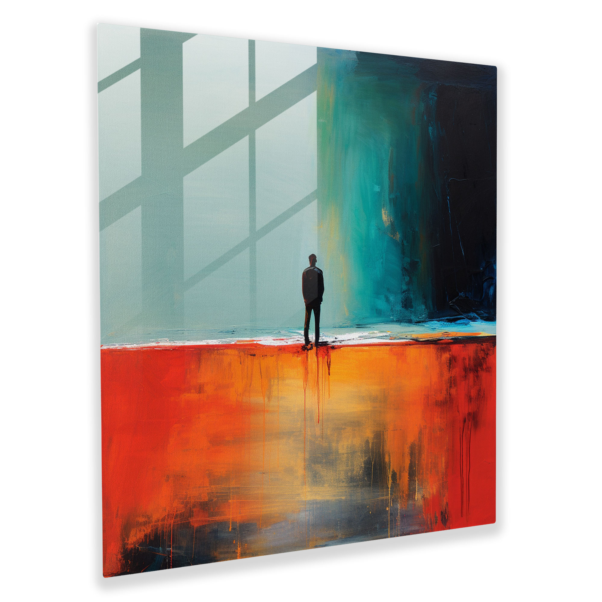 Rejection Abstract Glass Print - Rejection, Home Decoration, Rejection, Modern Art
