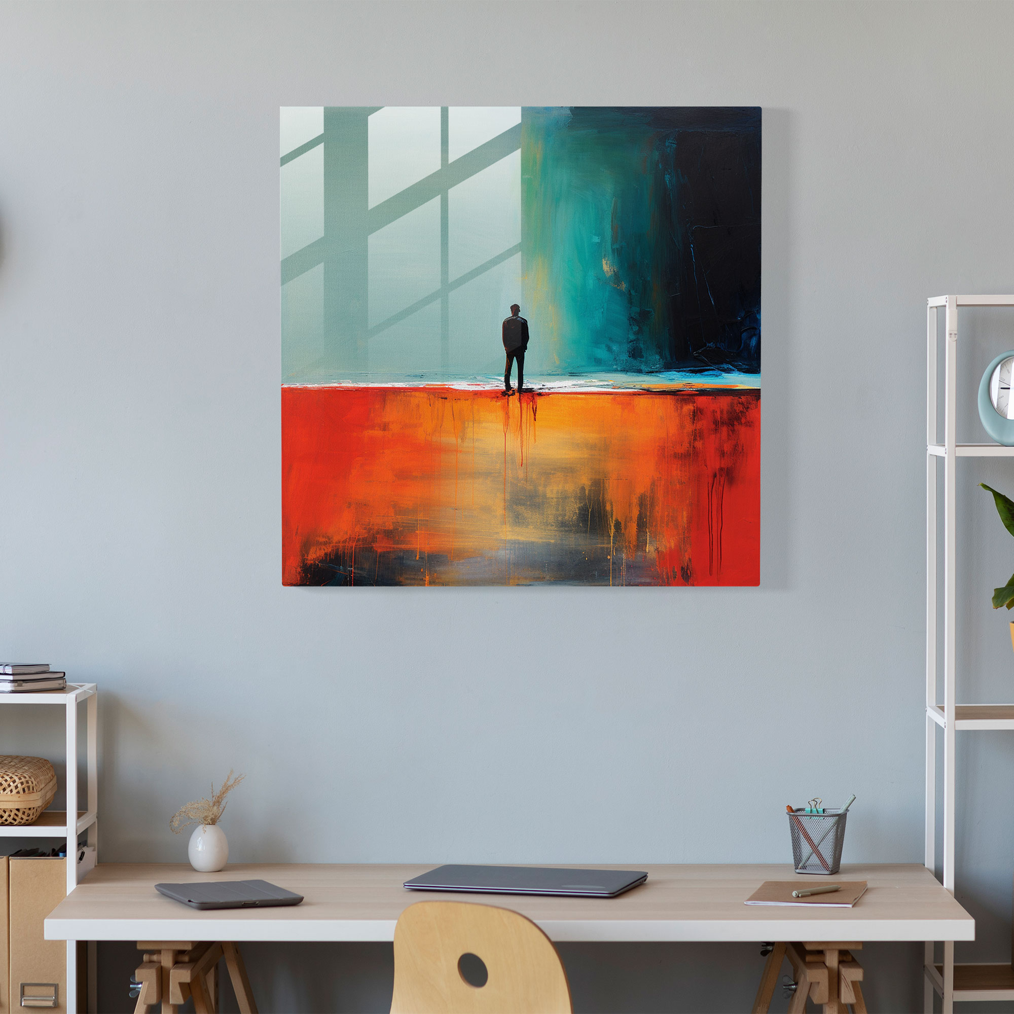 Rejection Abstract Glass Print - Rejection, Home Decoration, Rejection, Modern Art