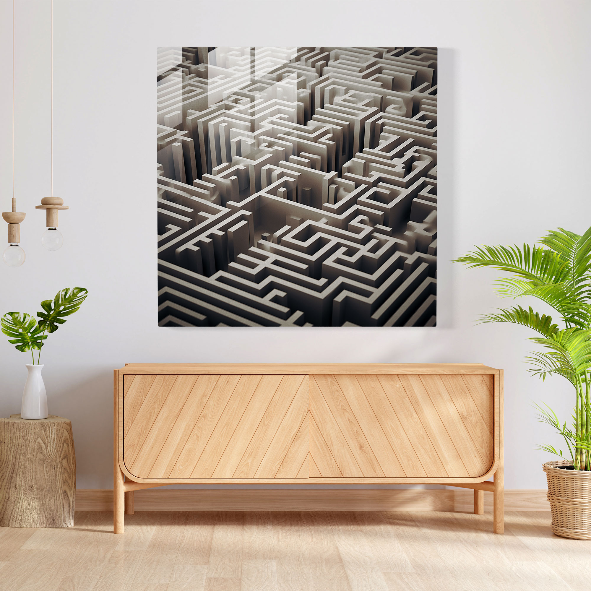 Rejection Geometric Glass Print - Rejection, Modern Art, Home Decoration, Wall Decoration