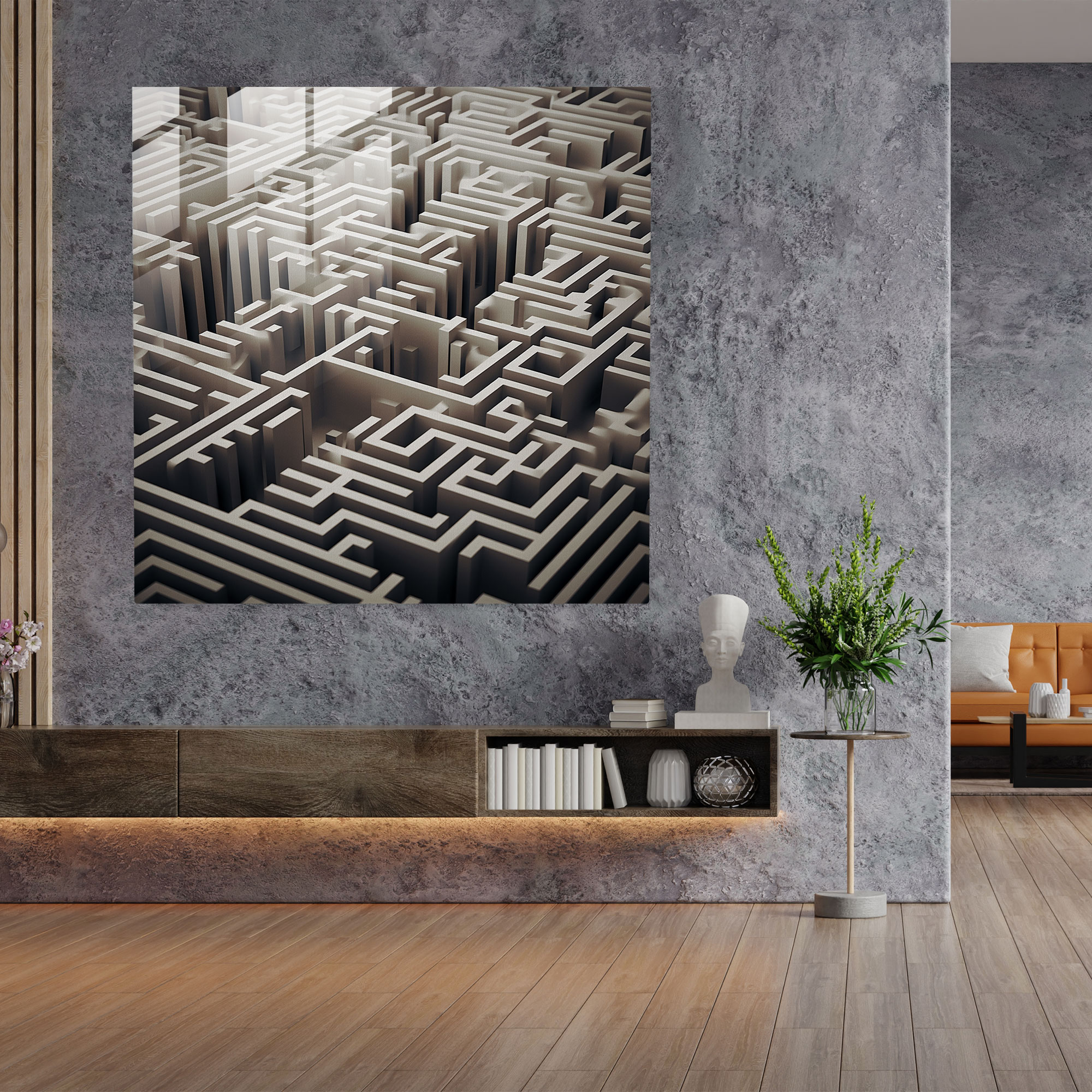 Rejection Geometric Glass Print - Rejection, Modern Art, Home Decoration, Wall Decoration