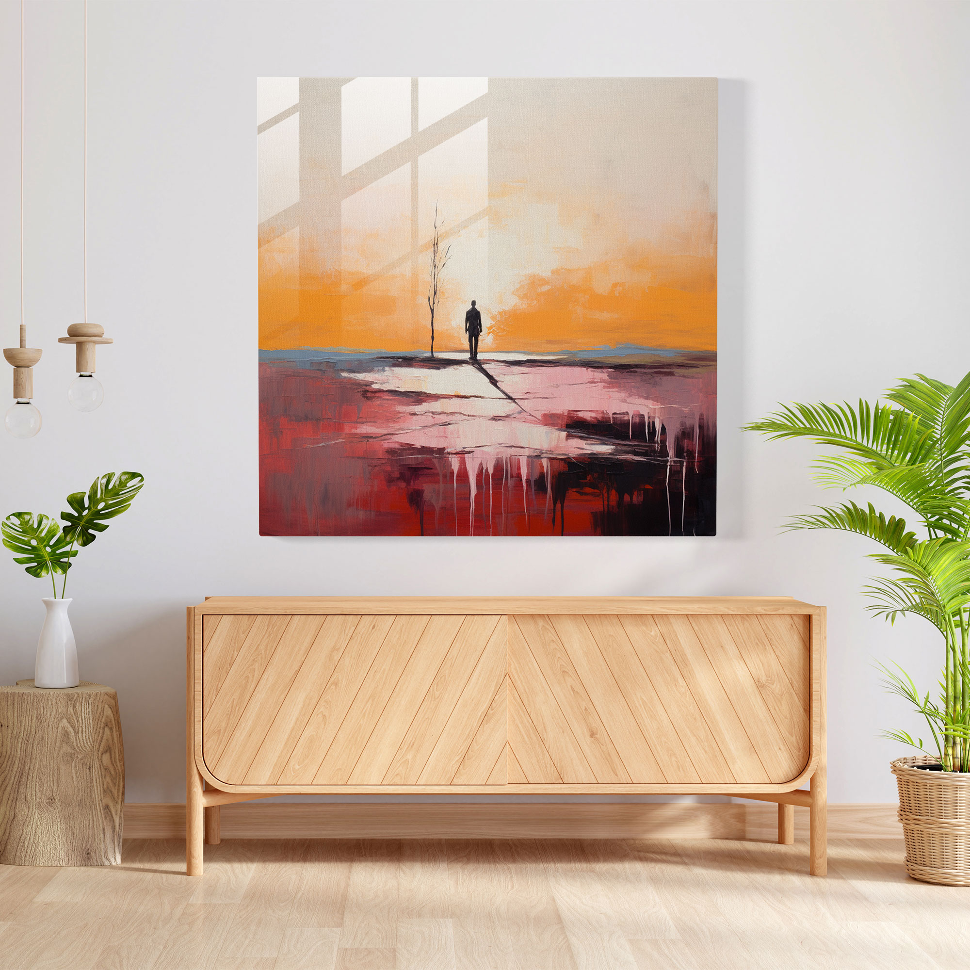 Lonely Reflections - Glass Print - Rejection, Glass Print, Modern Art, Rejection