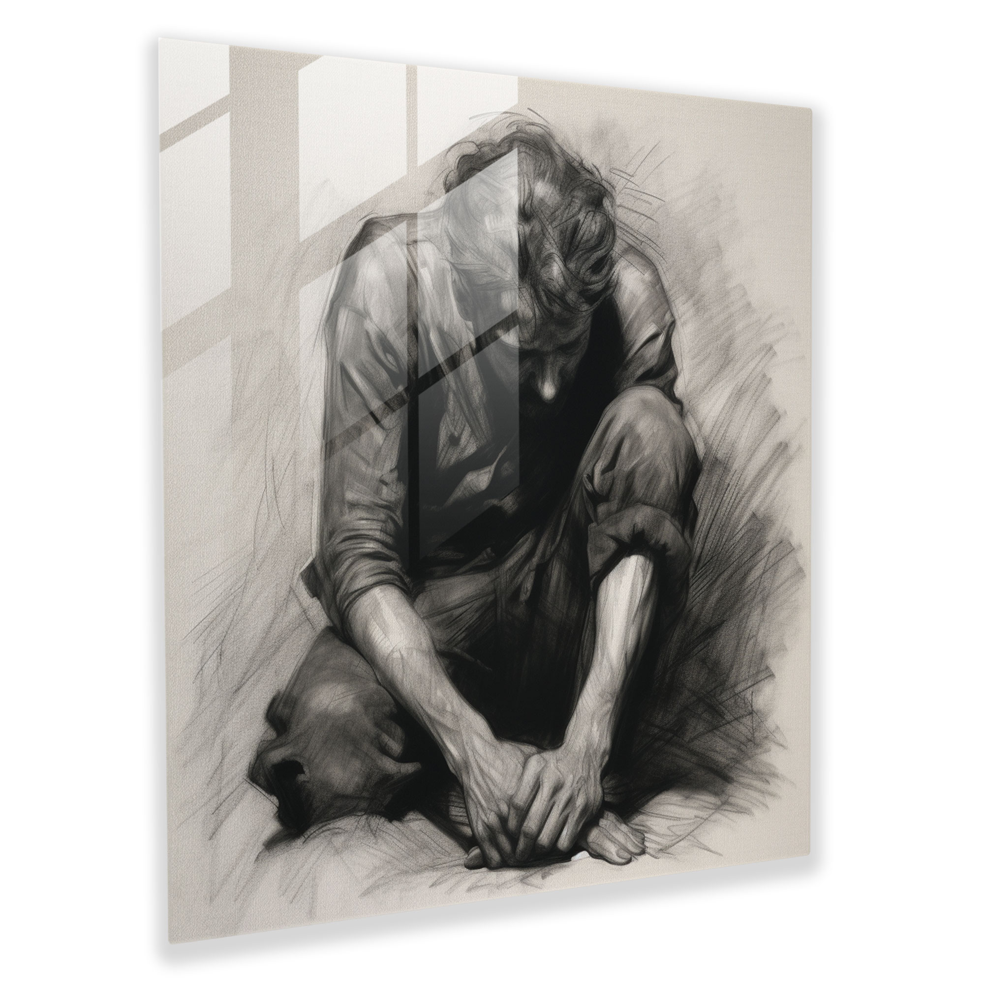 Dejected Soul - Glass Print - Rejection, Wall Decoration, Rejection, Home Decoration