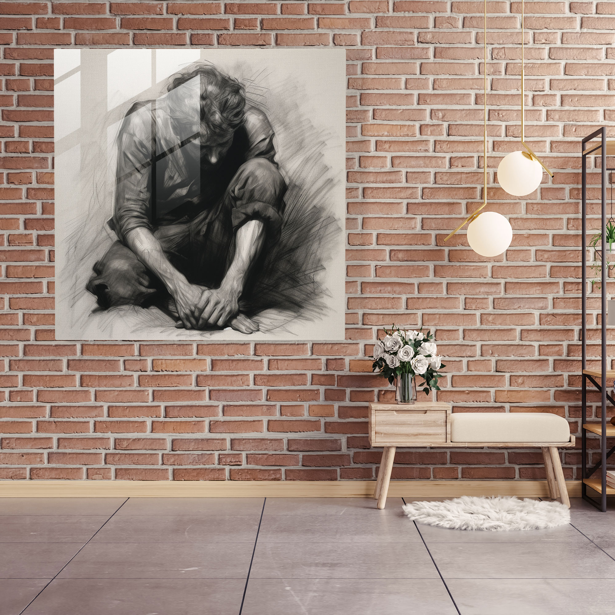 Dejected Soul - Glass Print - Rejection, Wall Decoration, Rejection, Home Decoration