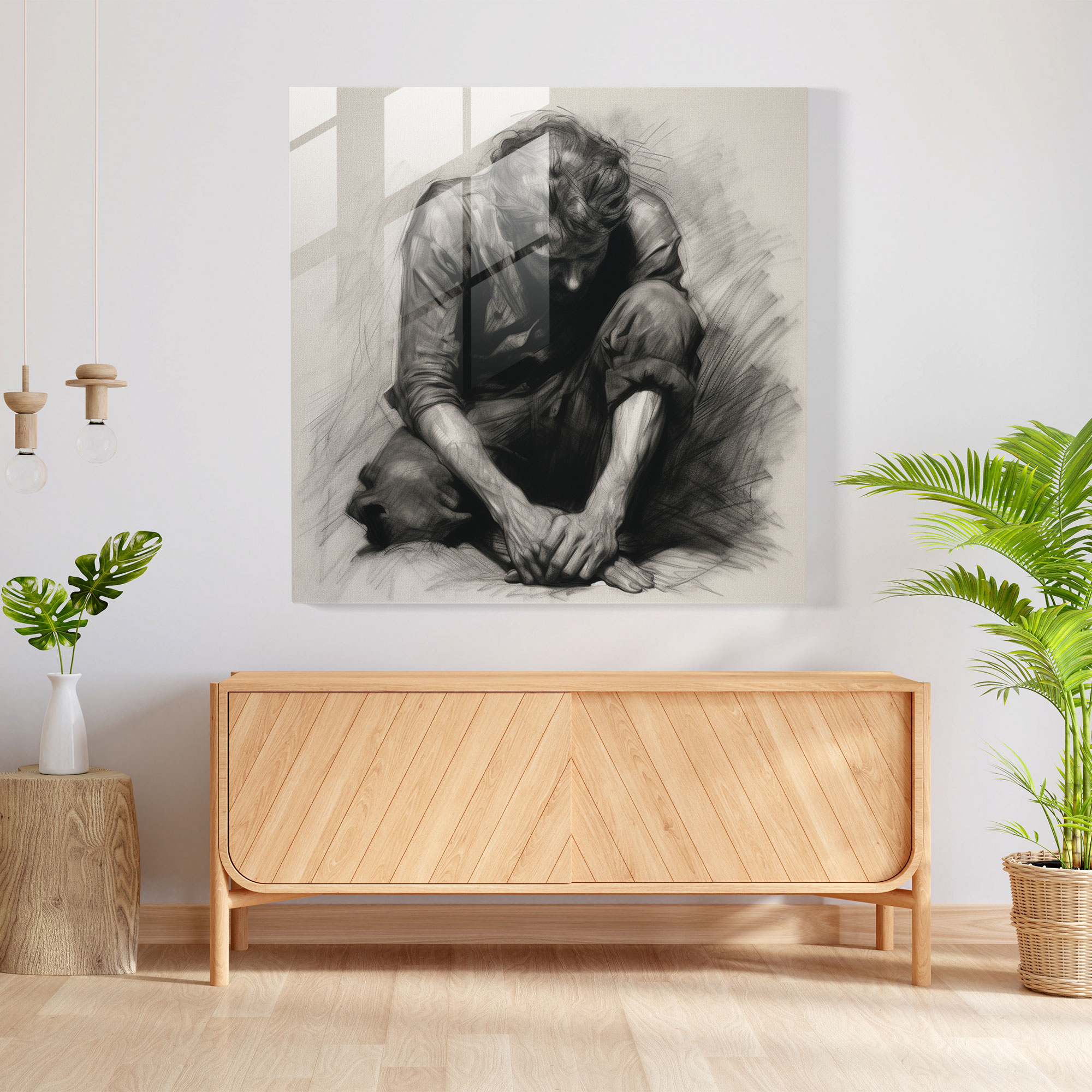 Dejected Soul - Glass Print - Rejection, Wall Decoration, Rejection, Home Decoration