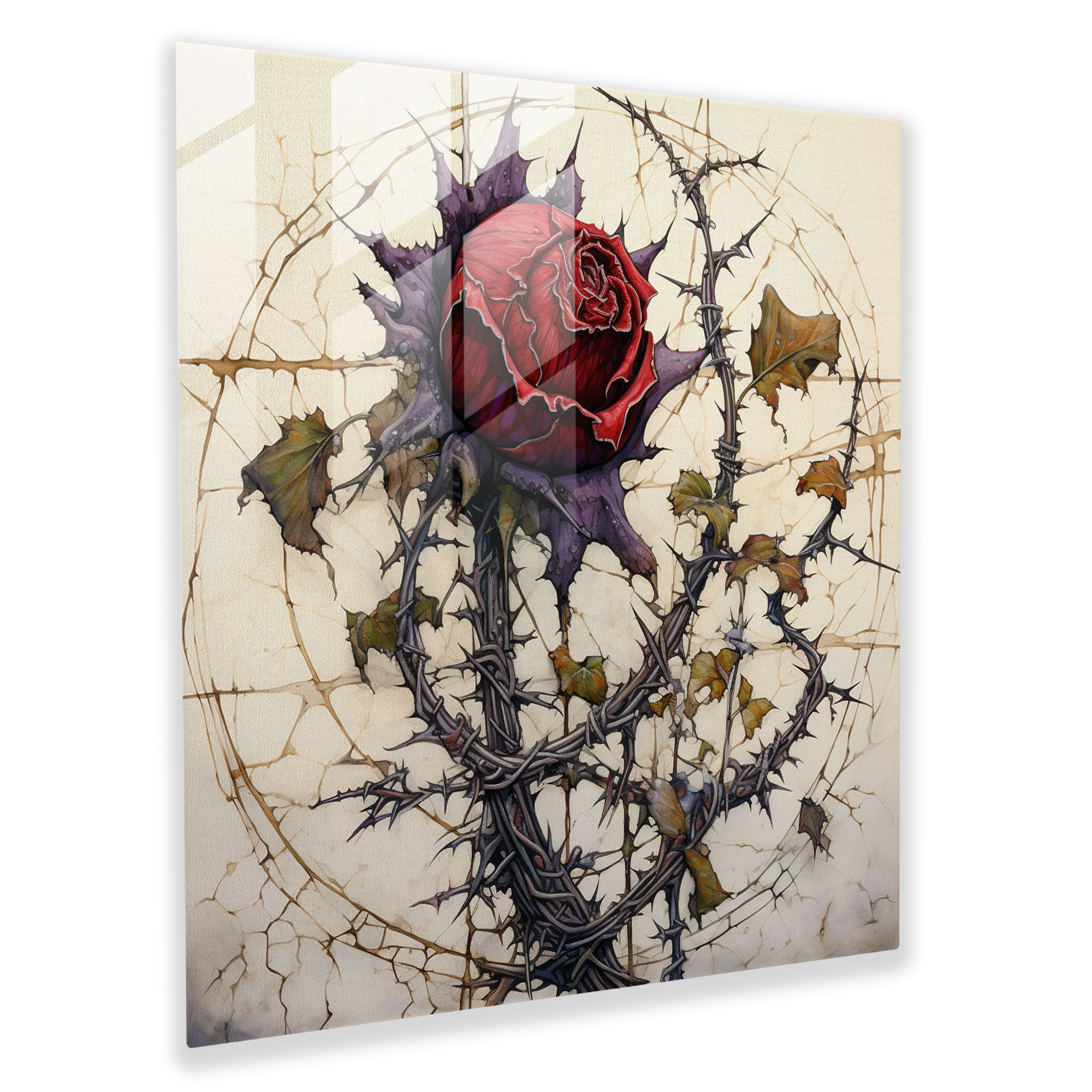 Thorned Beauty - Glass Print - Rejection, Home Decoration, Glass Wall Art, Wall Decoration
