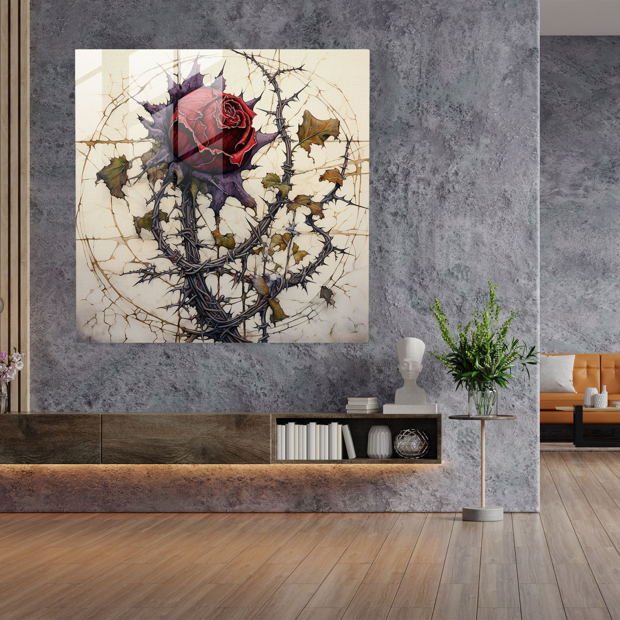 Thorned Beauty - Glass Print - Rejection, Home Decoration, Glass Wall Art, Wall Decoration