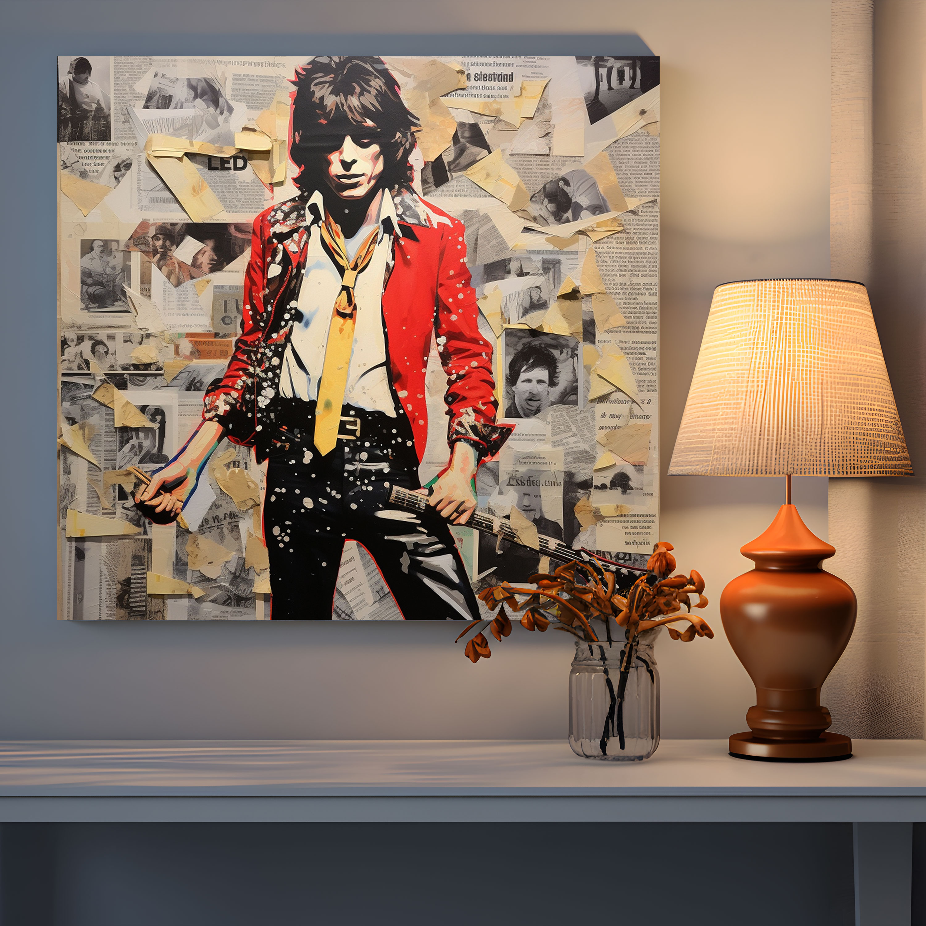 Rolling Stones Wall Art - Contemporary Collage Canvas Print - Rolling Stones, Wall Art, Mixed Media, Canvas