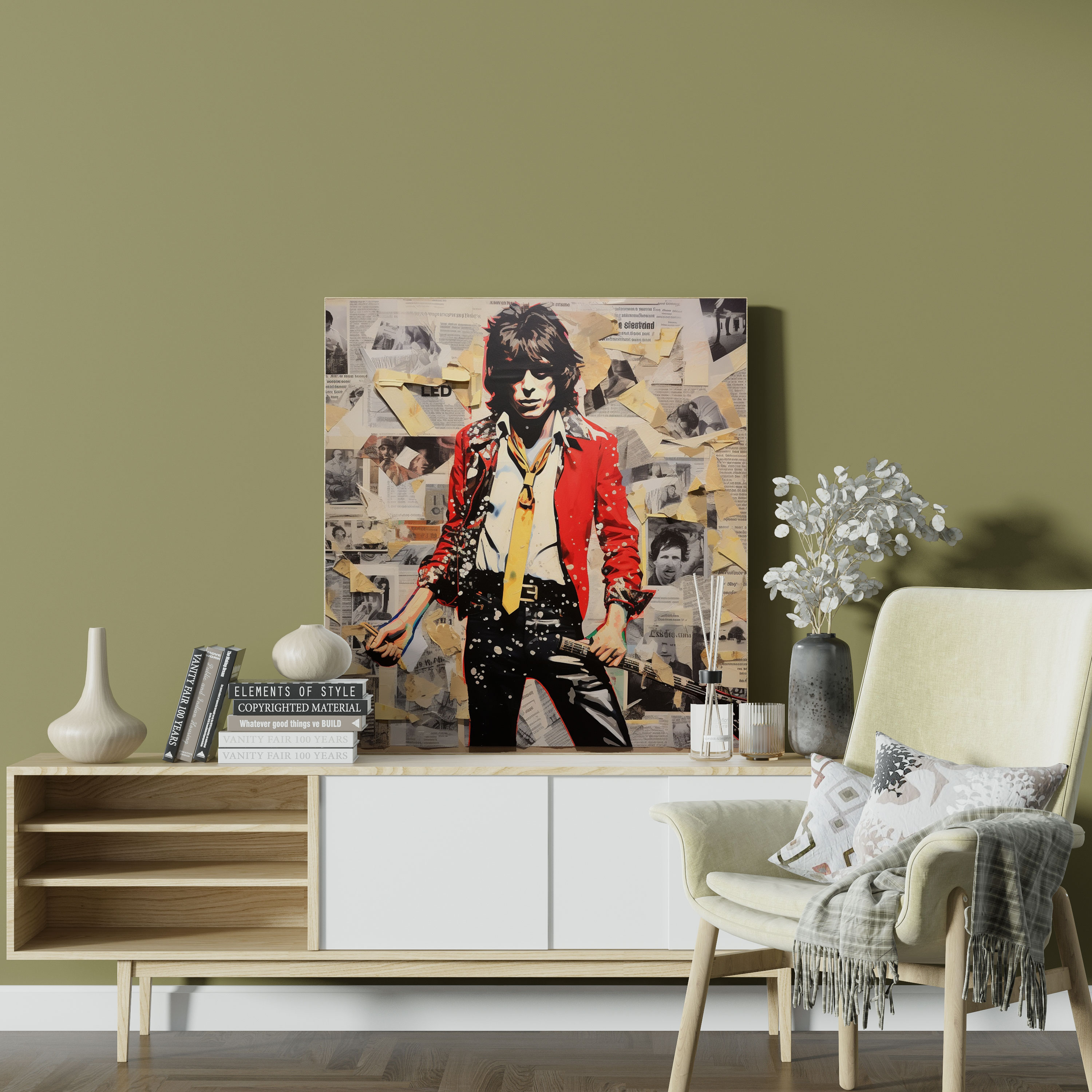 Rolling Stones Wall Art - Contemporary Collage Canvas Print - Rolling Stones, Wall Art, Mixed Media, Canvas