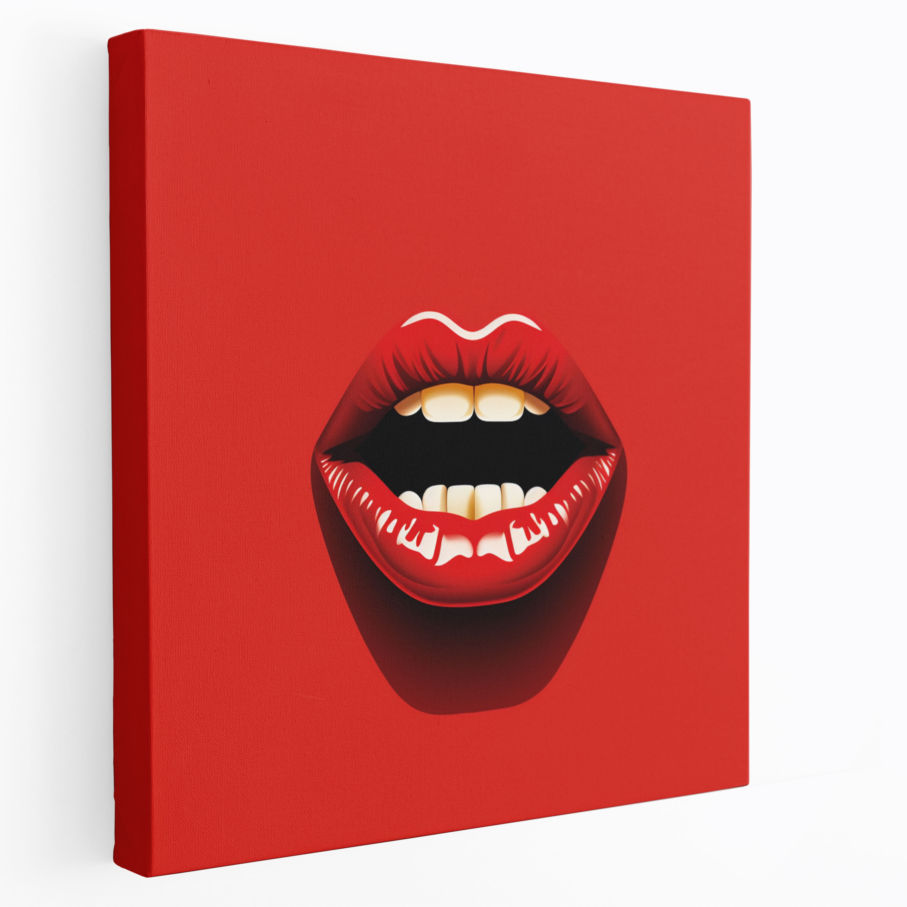 Rolling Stones Canvas Print - Minimalist Tongue Wall Art - Rolling Stones, Tongue Logo, Canvas, Wall Decoration