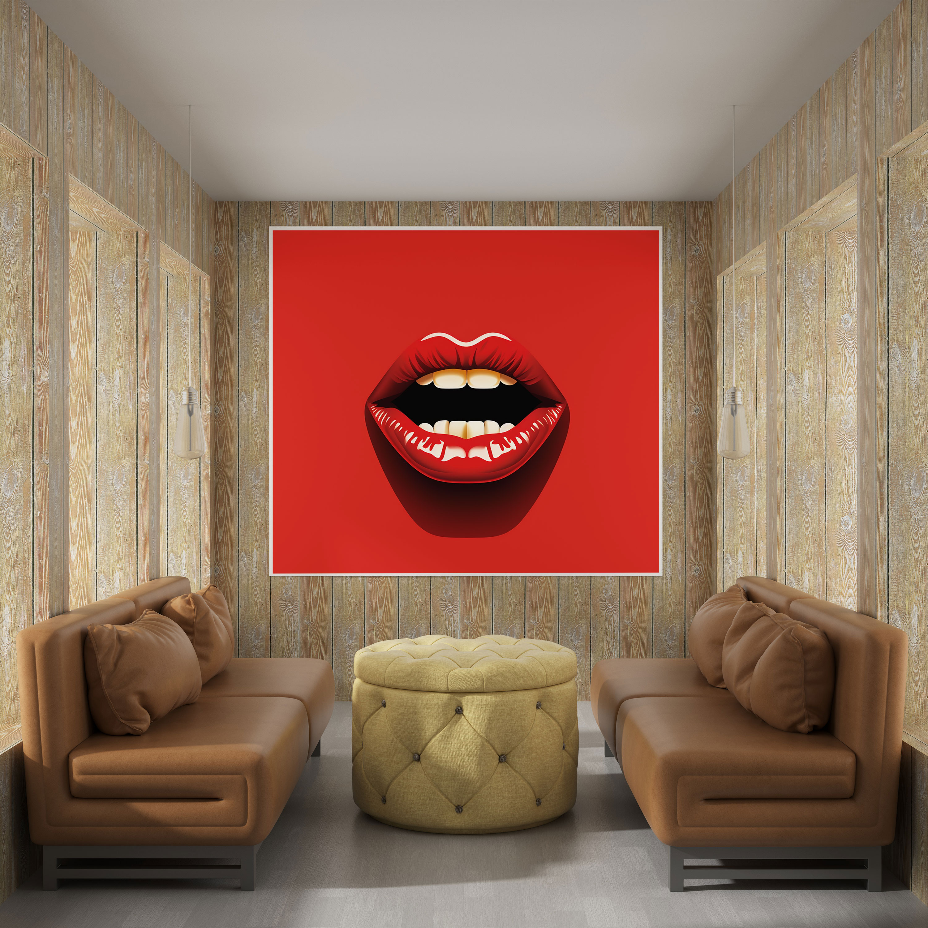 Rolling Stones Canvas Print - Minimalist Tongue Wall Art - Rolling Stones, Tongue Logo, Canvas, Wall Decoration