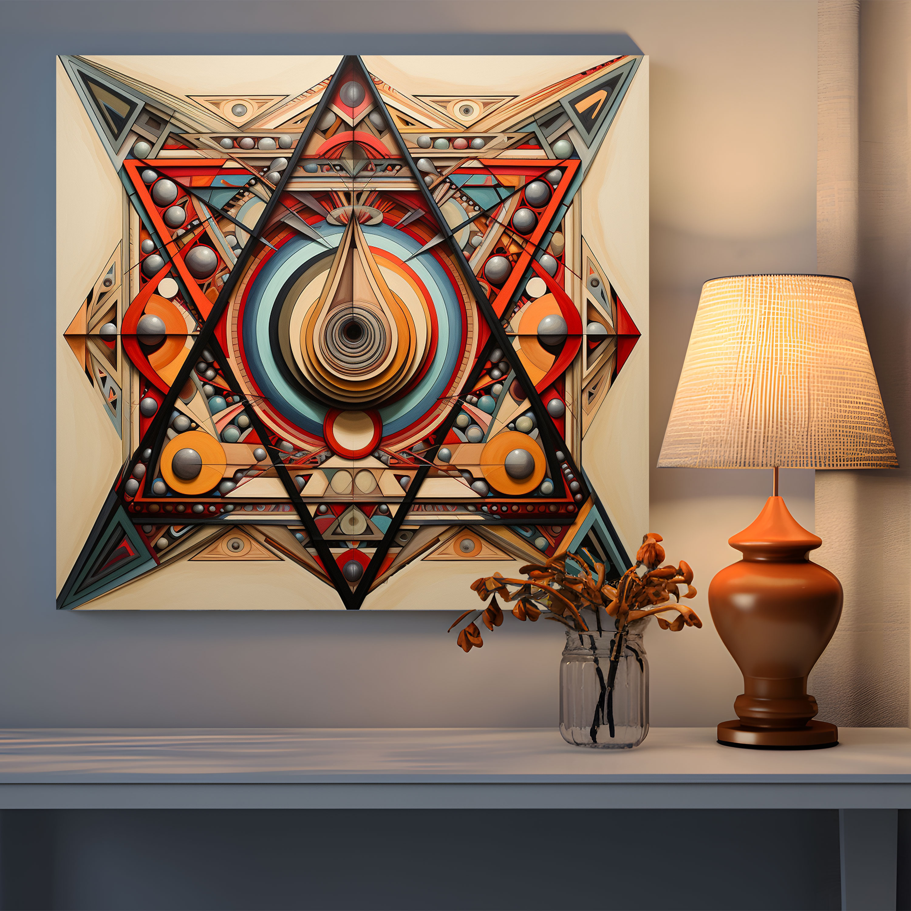 Rolling Stones Canvas Print - Geometric Abstract Wall Art - Rolling Stones, Intricate Patterns, Geometric Abstract, Home Decoration