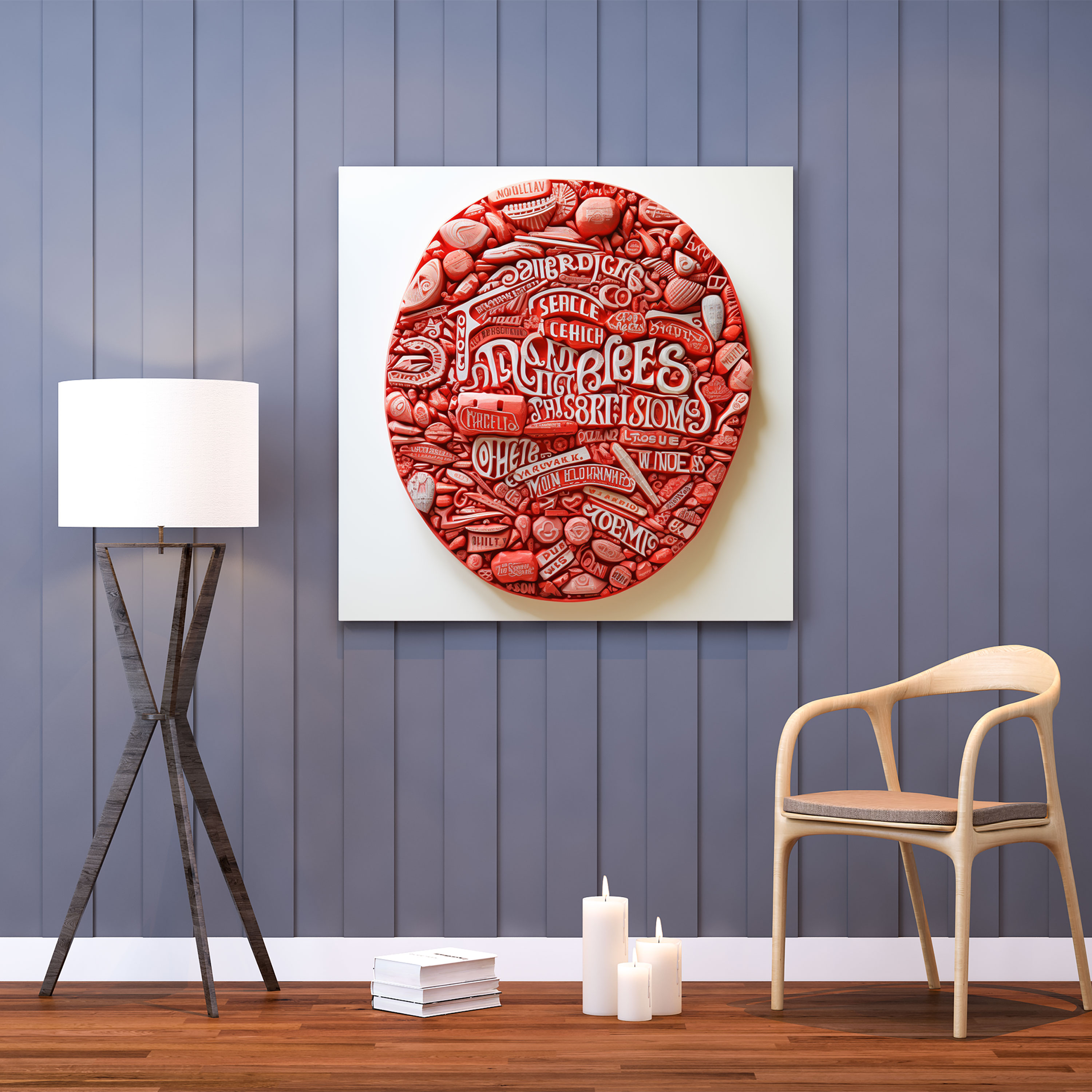 Wanddekoration Rolling Stones - Vintage Typografie Leinwandbild - Rolling Stones Vintage Typografie Leinwand Songtexte