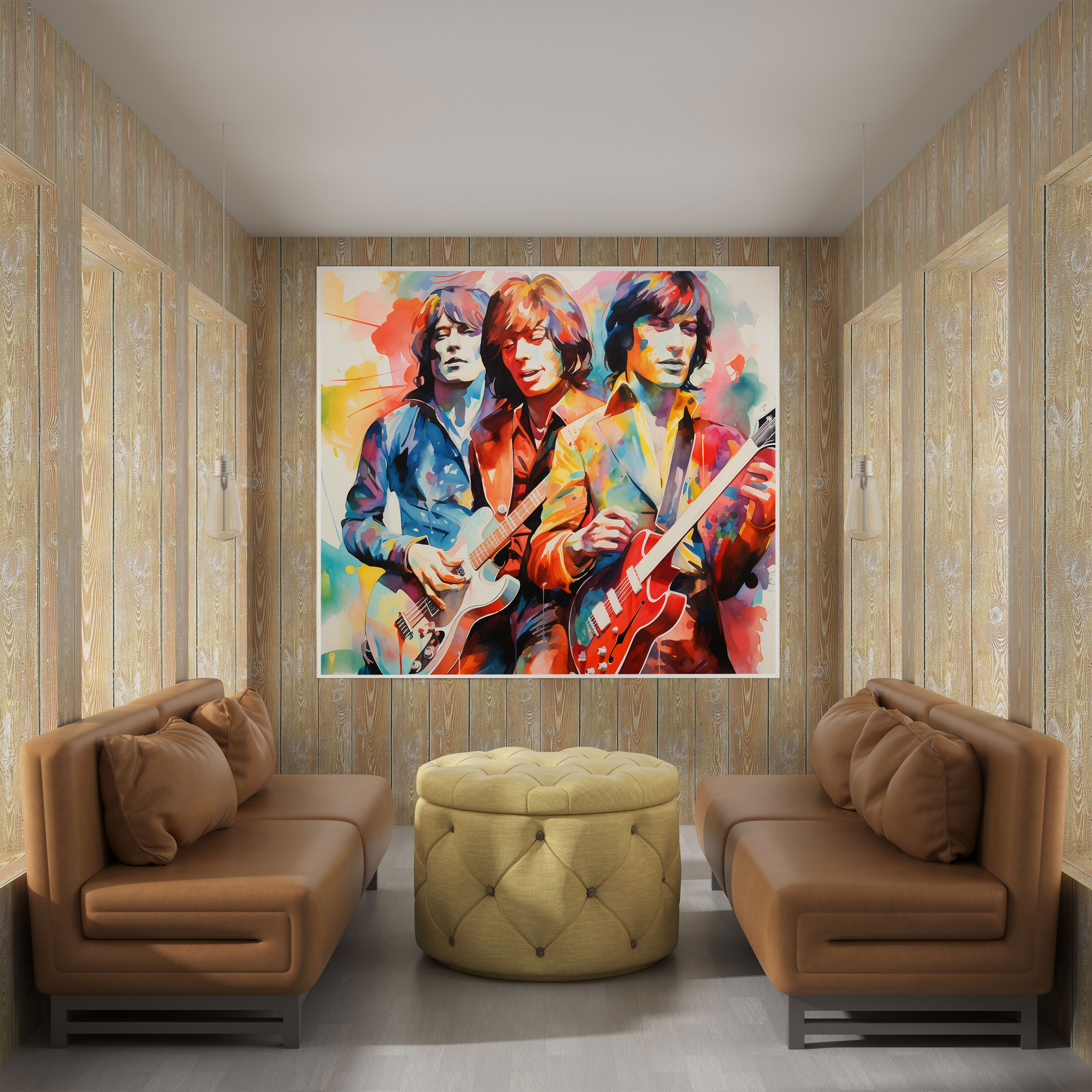 Abstract Rolling Stones Canvas Print - Rolling Stones, Wall Art, Dynamic Shapes, Wall Decoration