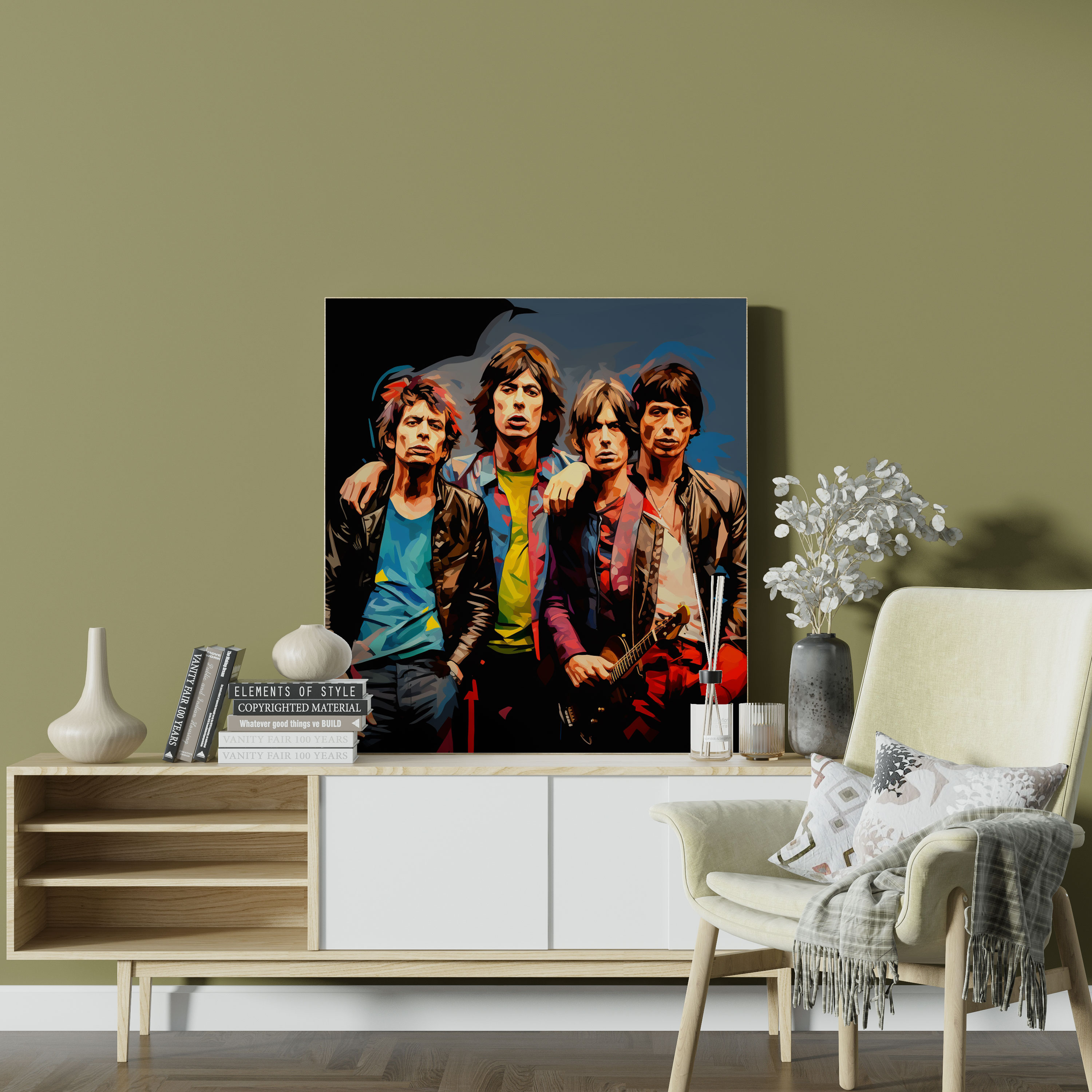 Pop Art Rolling Stones Canvas Print - Rolling Stones, Canvas Wall Art, Rolling Stones, Wall Art