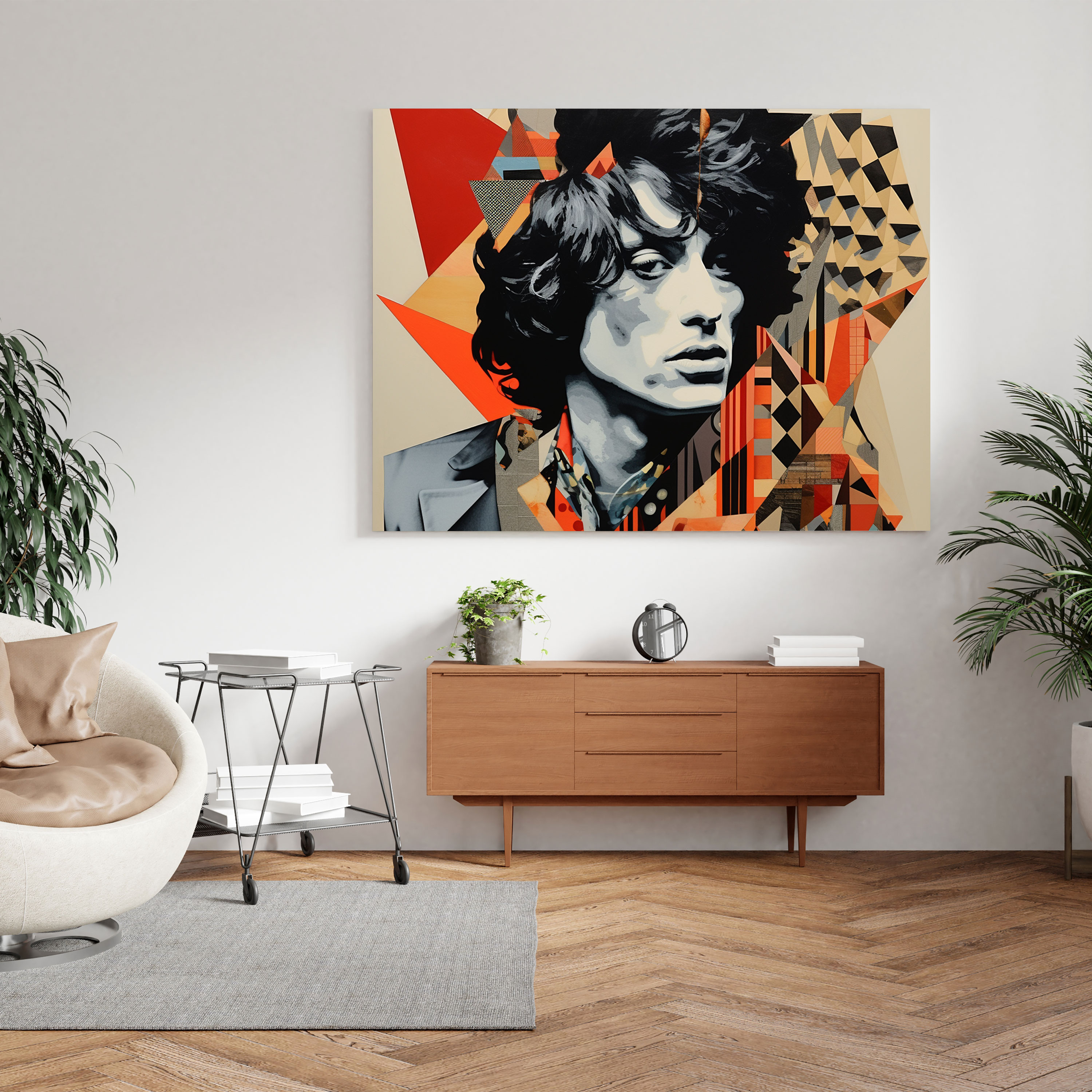 Geometric Rolling Stones Canvas Print - Rolling Stones, Canvas, Rolling Stones, Abstract Shapes