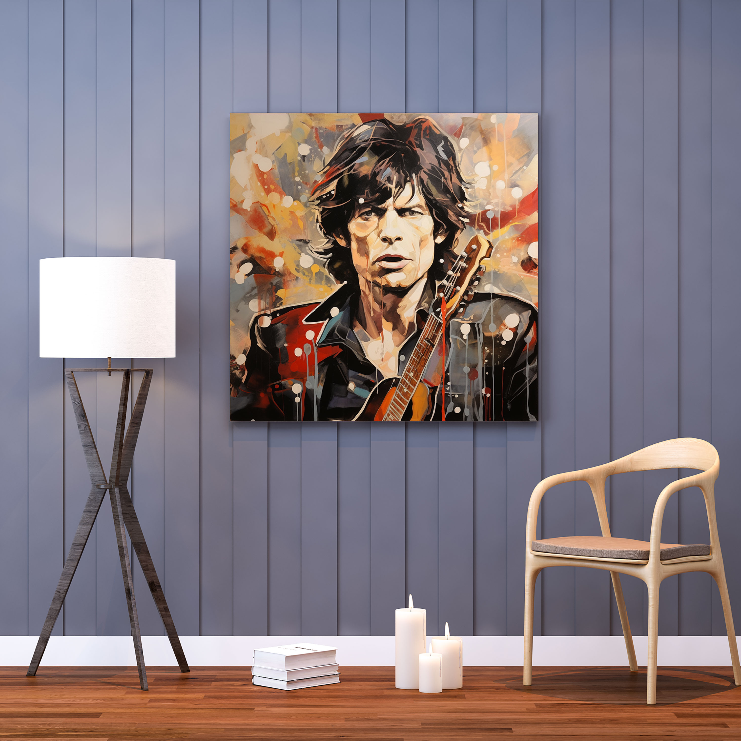 Abstrakte Rolling Stones Wanddekoration - Rolling Stones Mixed Media Wanddekoration Leinwandbild.