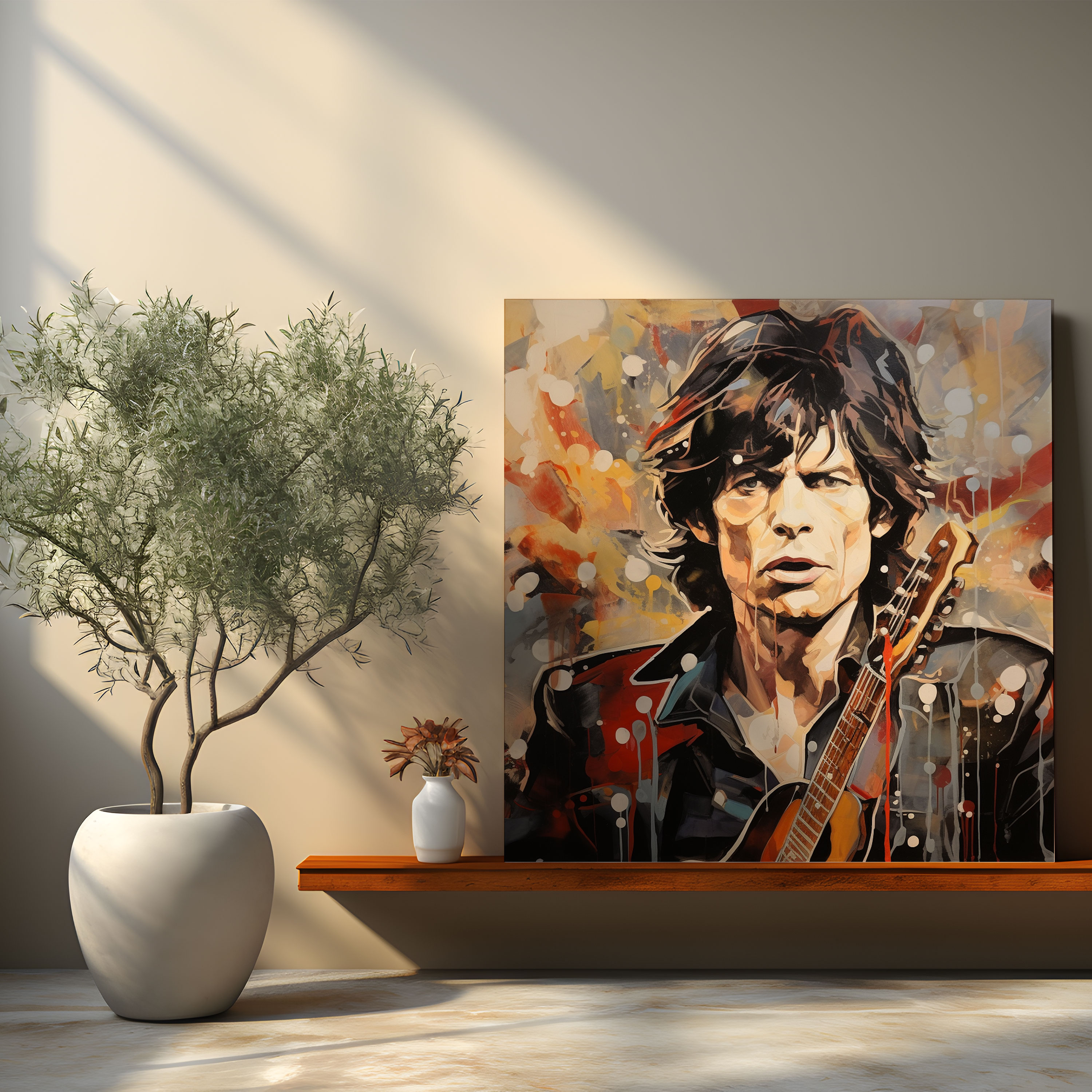 Abstrakte Rolling Stones Wanddekoration - Rolling Stones Mixed Media Wanddekoration Leinwandbild.