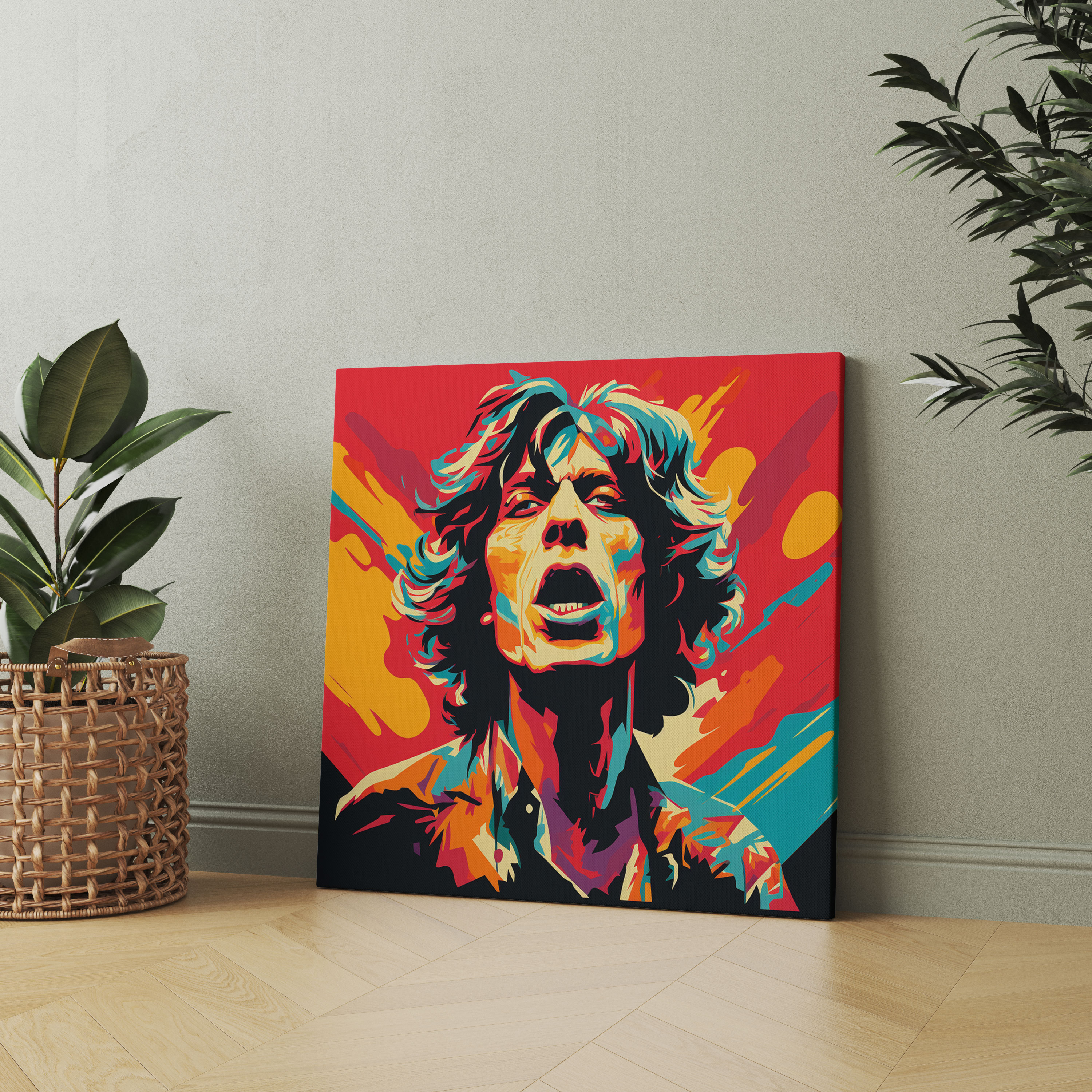Rolling Stones Pop Art Leinwandbild - Wohn-Dekoration Grafische Elemente