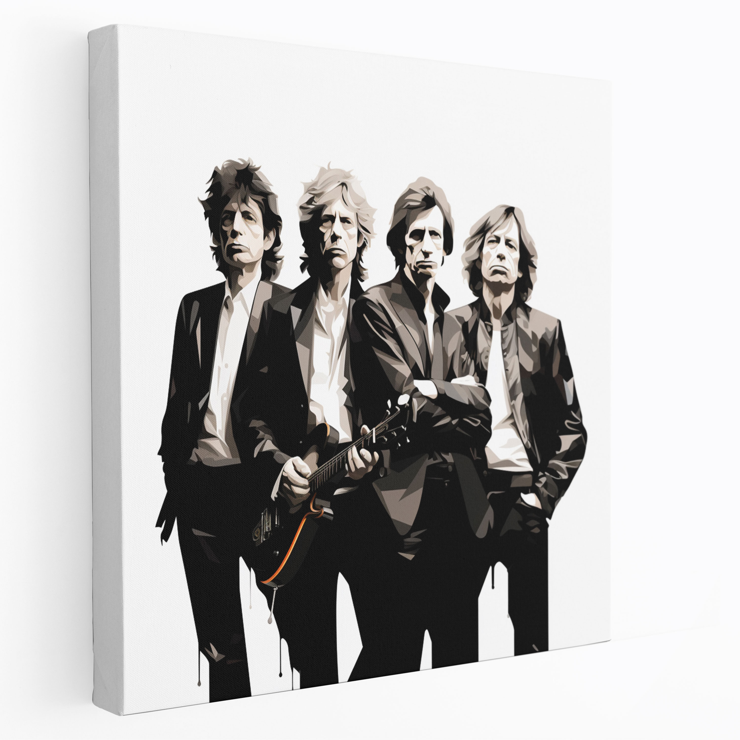 Minimalistisches Leinwandbild Rolling Stones - Klare Linien minimalistisches Design monochrome Töne