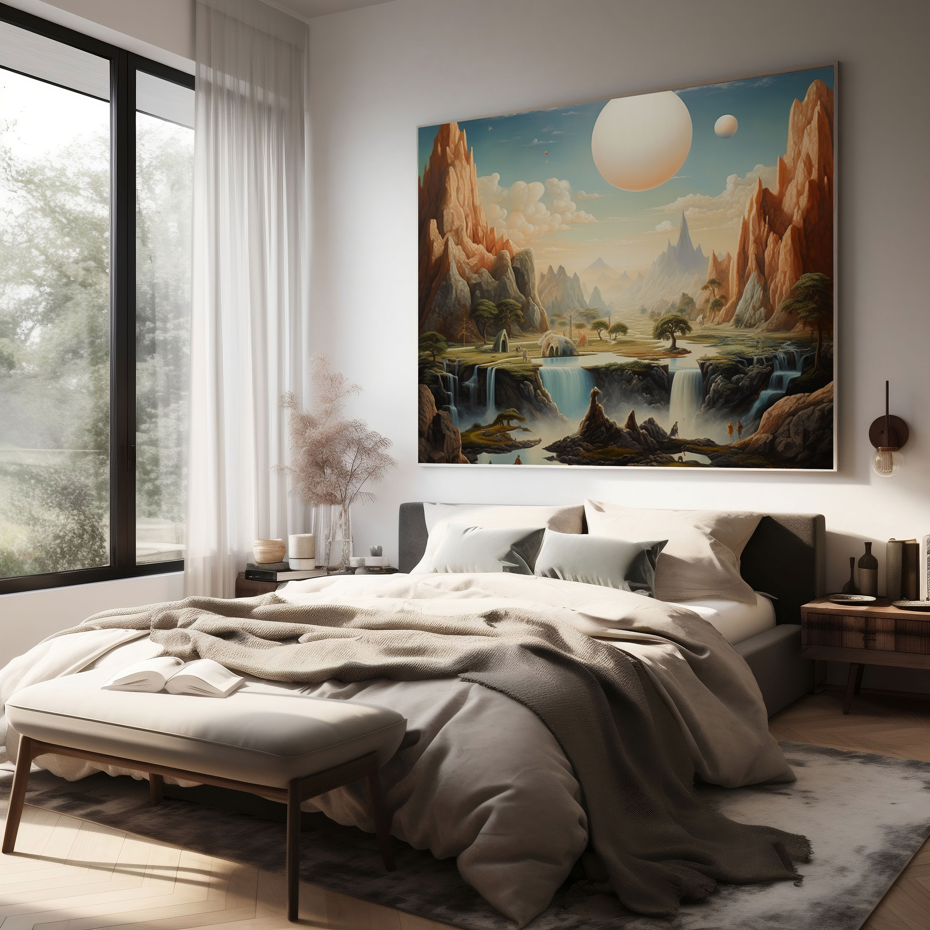 Surrealistisches Leinwandbild der Rolling Stones - Leinwandbild Fantasie Staunen