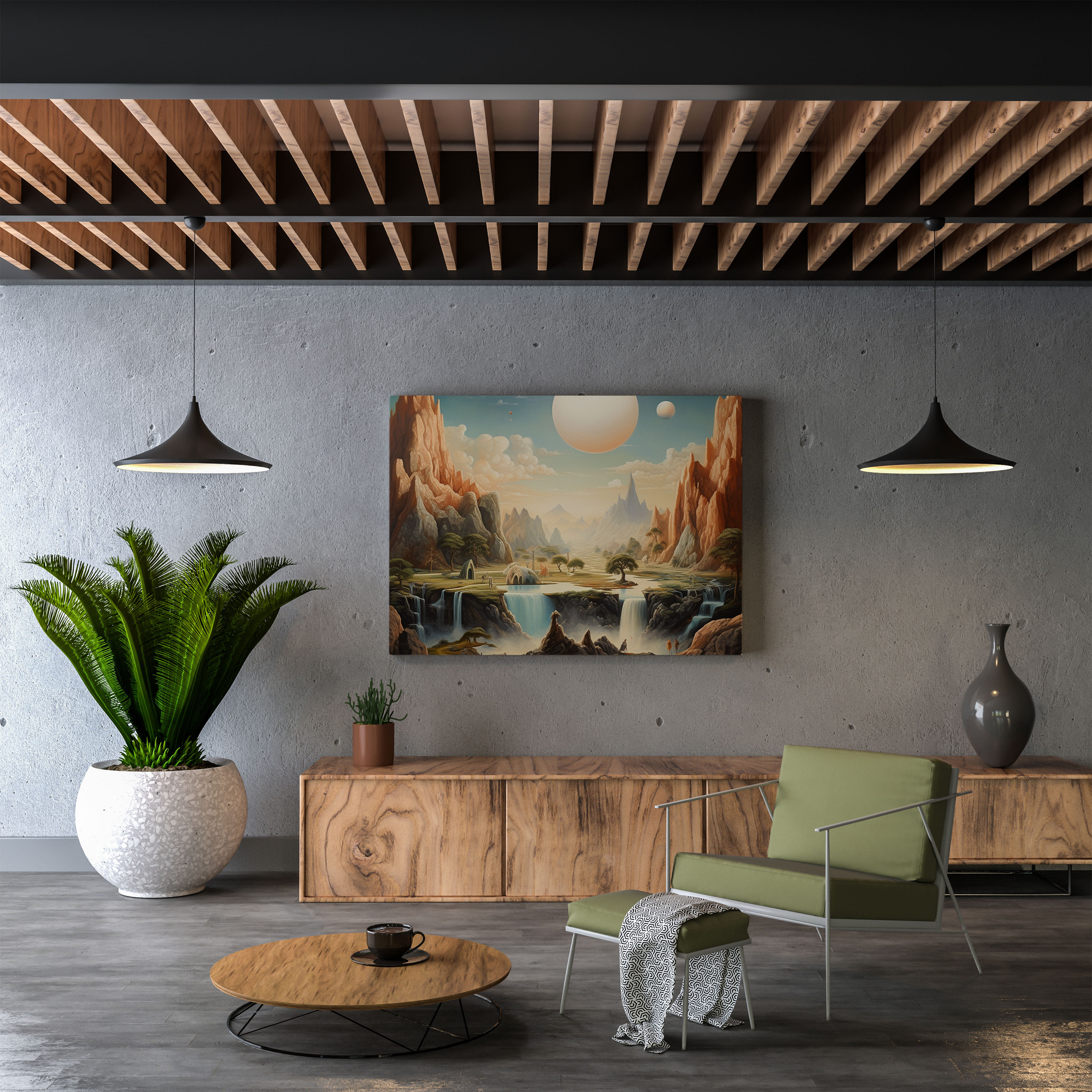 Surrealistisches Leinwandbild der Rolling Stones - Leinwandbild Fantasie Staunen