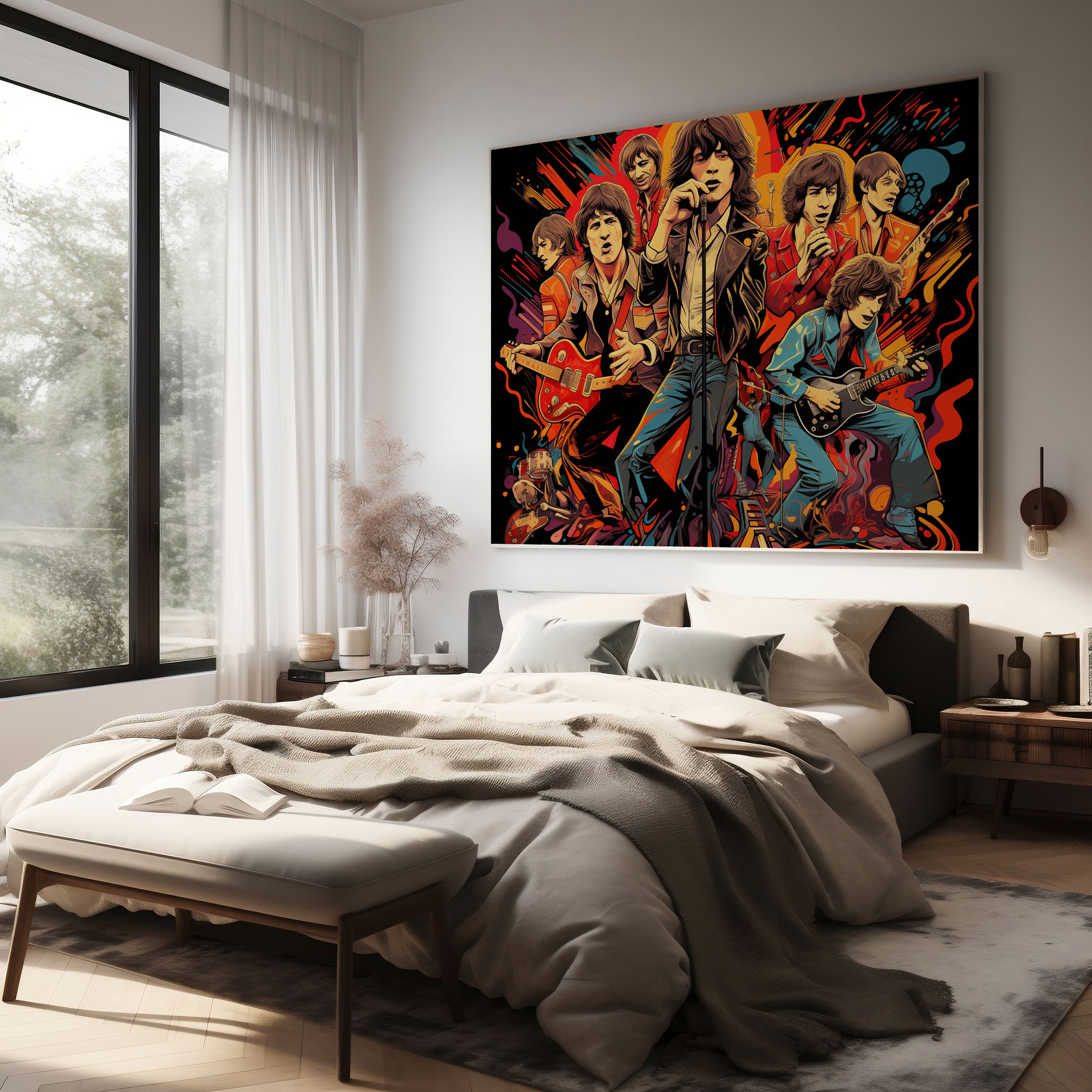 Rolling Stones Retro Leinwandbild - Rolling Stones Leinwandbild Greatest Hits Retro-inspirierte Kunstwerke