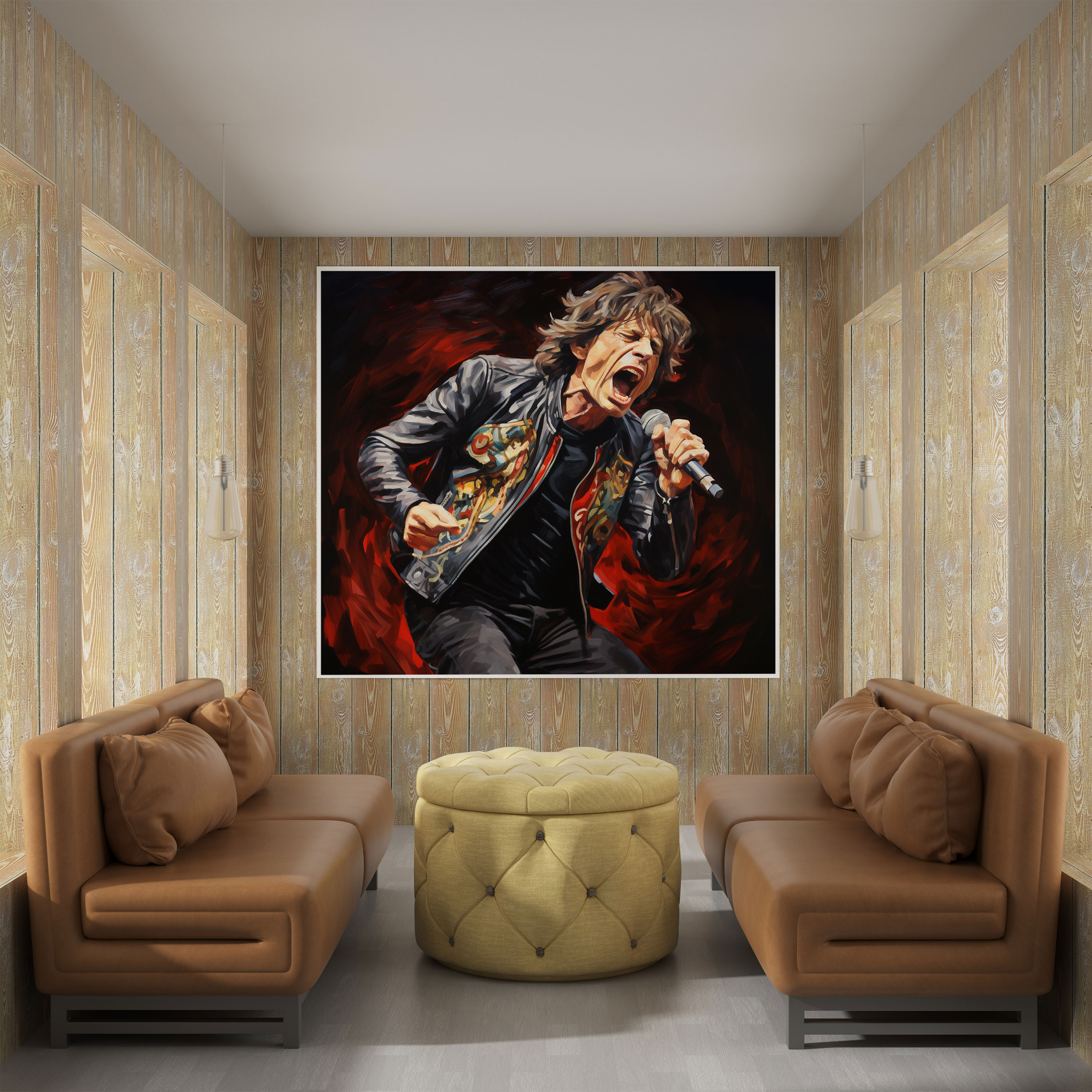 Rolling Stones Leinwandbild - Realistisches Ölgemälde
