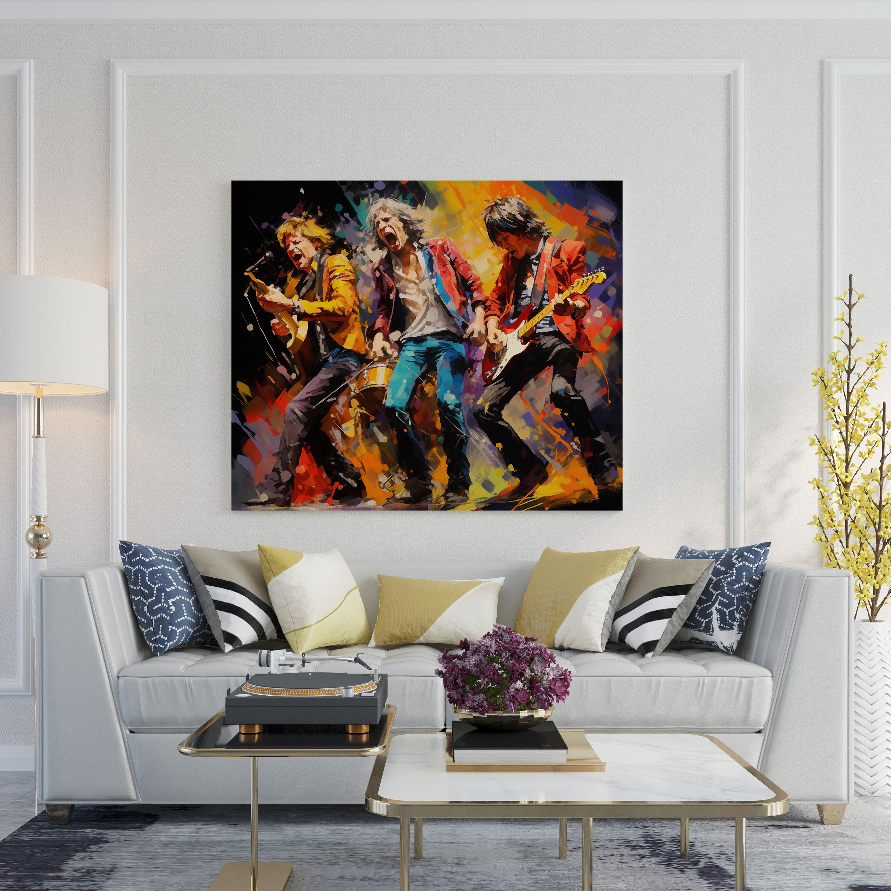 Rolling Stones Canvas Print - Colorful Concert Photography - Rolling Stones, Rolling Stones, Dynamic Movement, Wall Decoration
