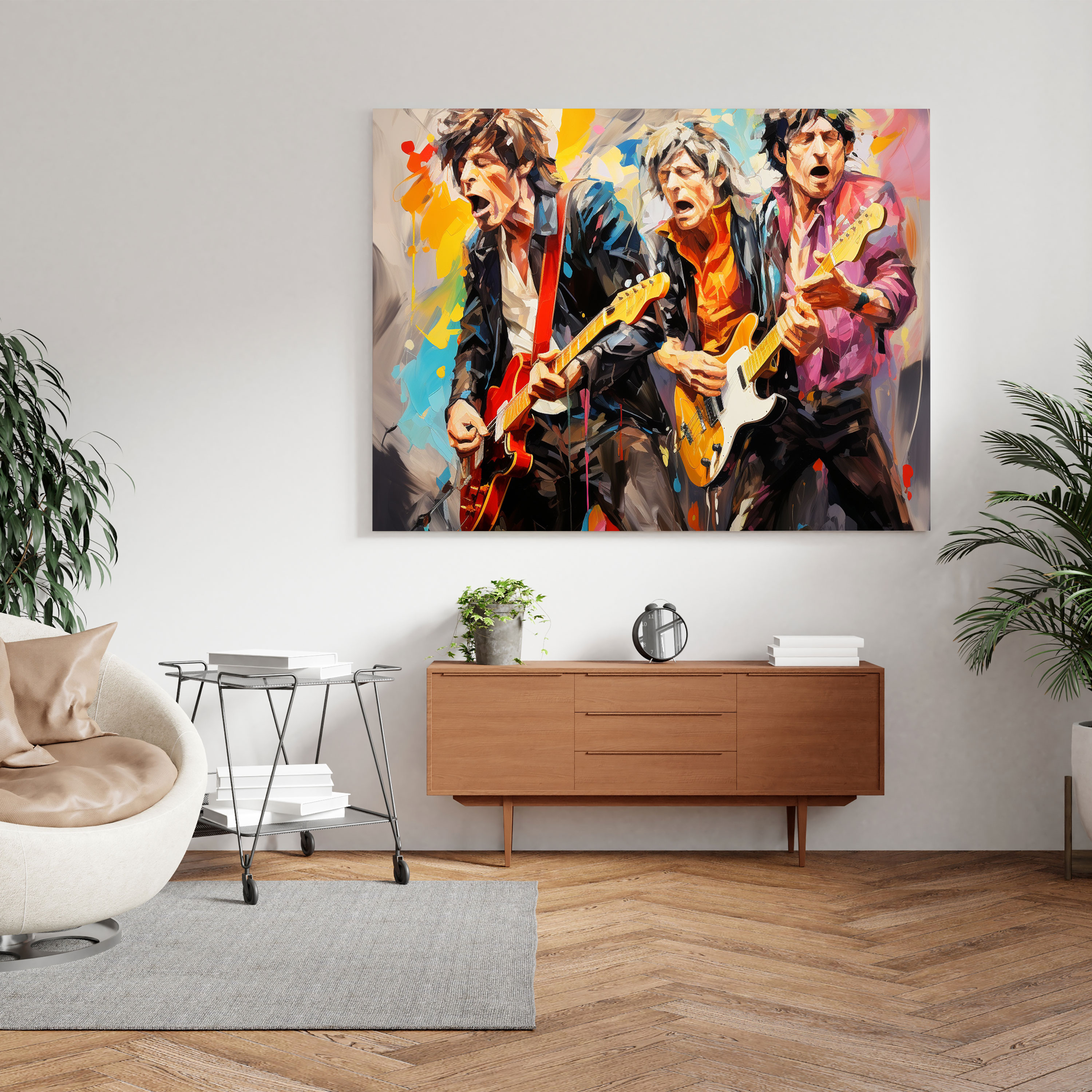 Rolling Stones Wall Art - Colorful Abstract Painting - Rolling Stones, Rolling Stones Art, Canvas, Rolling Stones