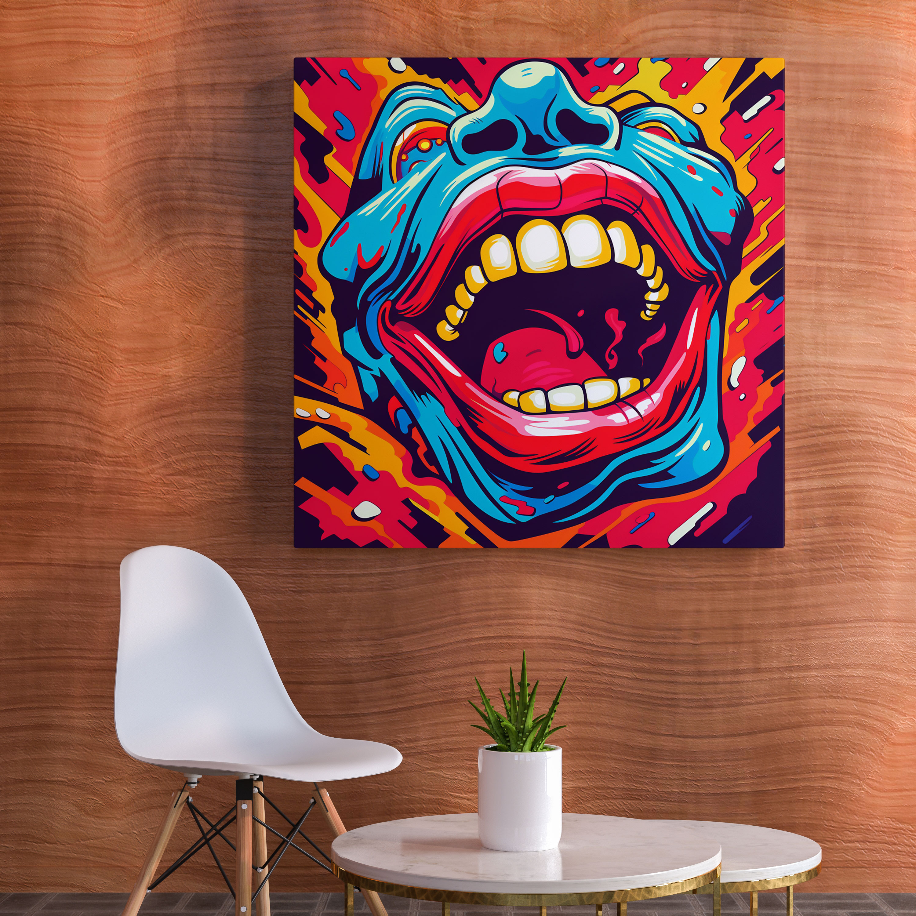 Rolling Stones Wall Decoration - Pop Art-Inspired Illustration - Rolling Stones, Canvas Print, Vibrant Colors, Canvas
