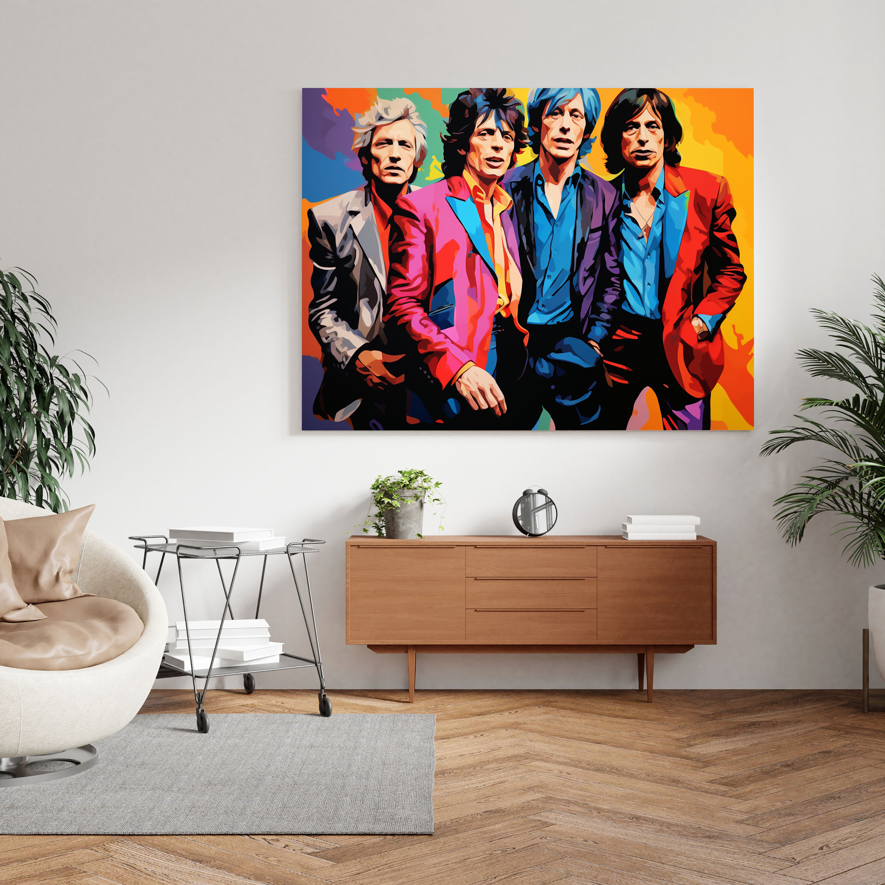 Rolling Stones Wall Decoration - Rolling Stones, Home Decoration, Canvas, Pop Art Style Painting