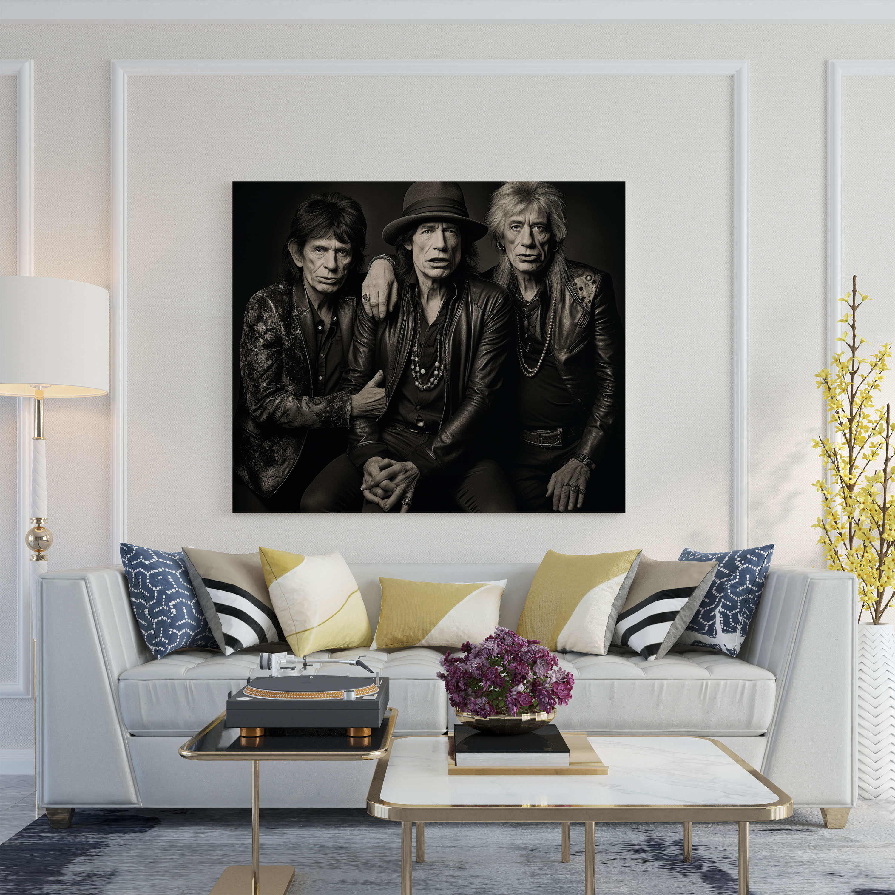 Rolling Stones Canvas Print - Rolling Stones, Canvas, Canvas Print, Monochrome Photograph