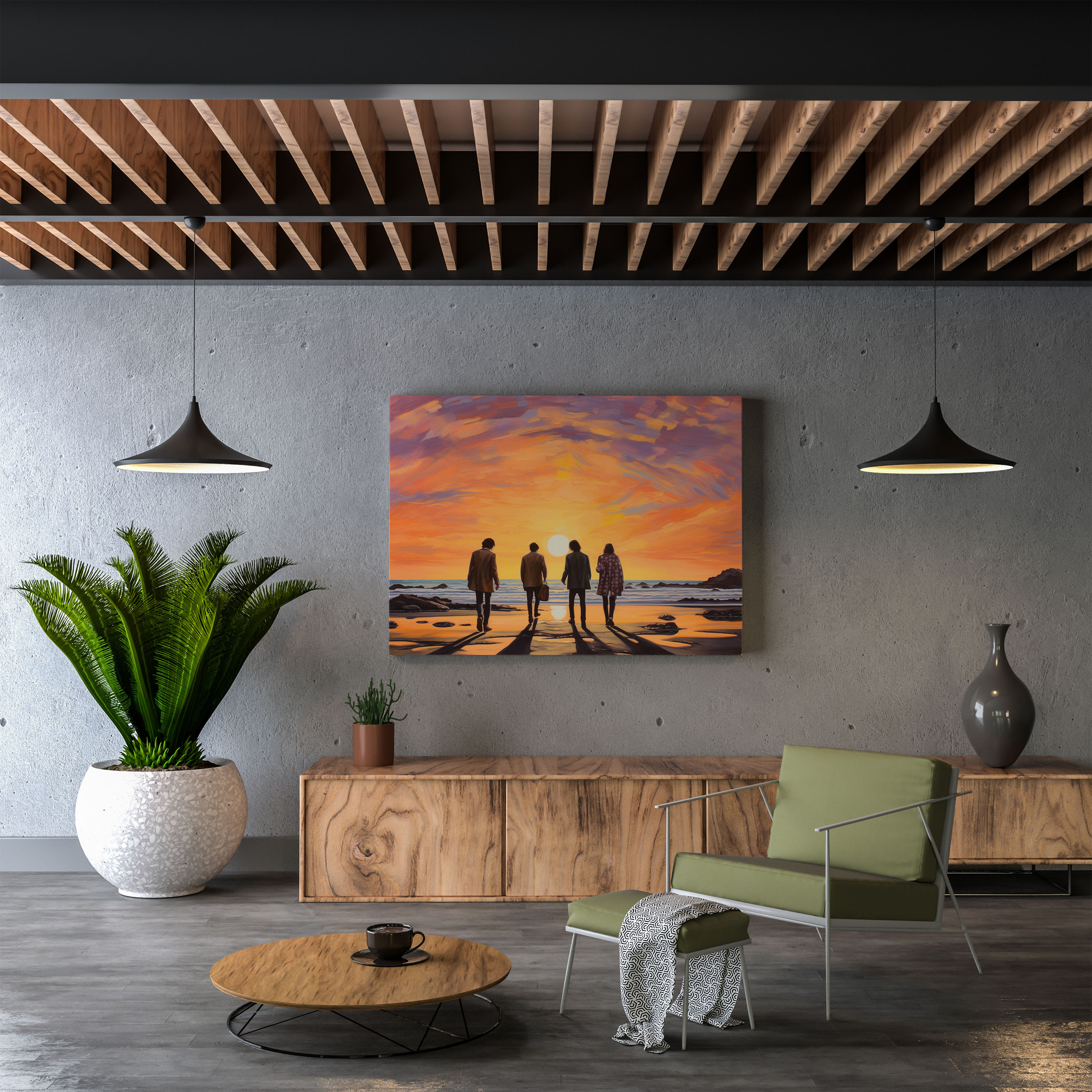 Rolling Stones Canvas Print - Impressionist Painting - Rolling Stones, Tranquil Beach, Home Decoration, Wall Art