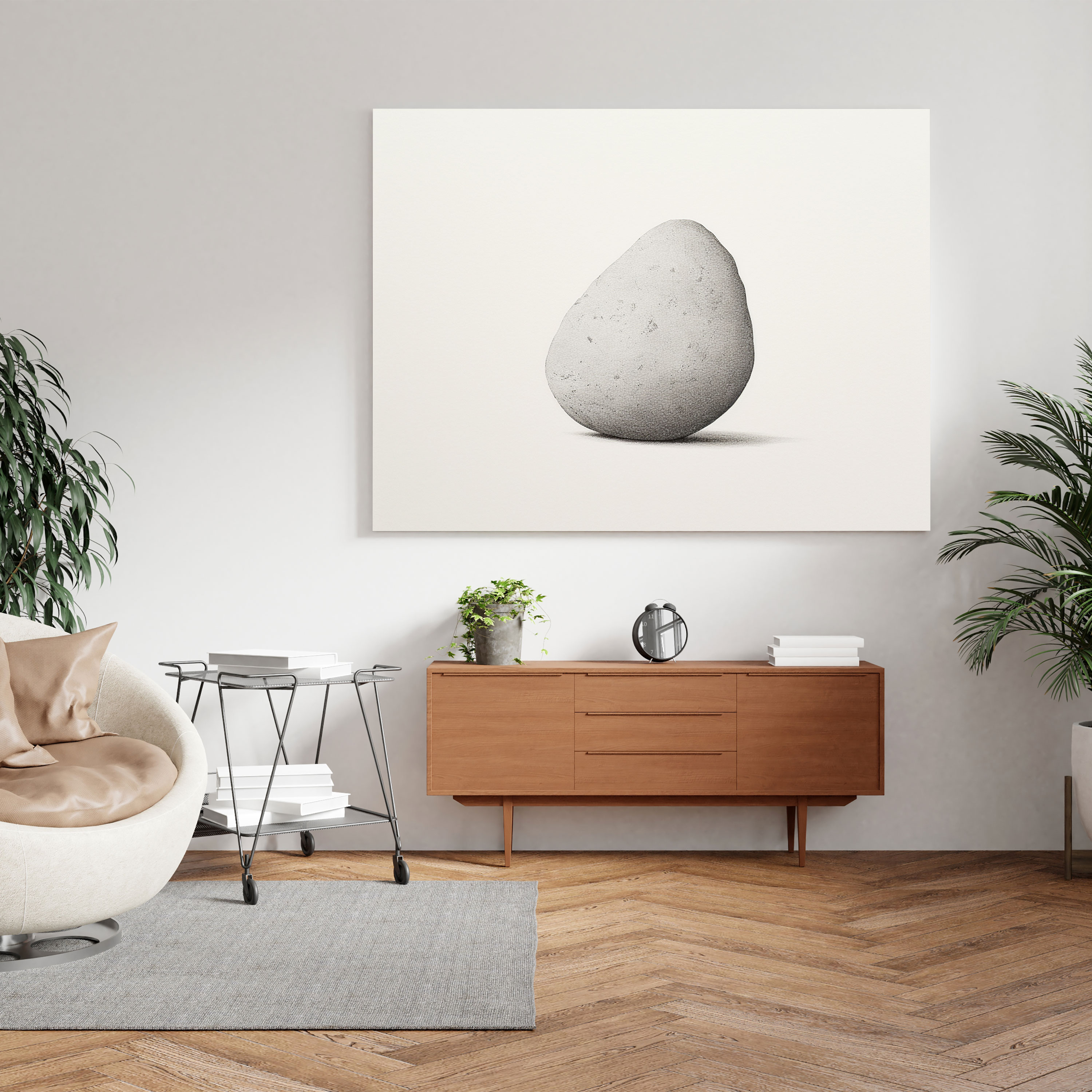 Rolling Stones Wall Decoration - Minimalist Drawing - Rolling Stones, Wall Art, Home Decoration, Clean Lines