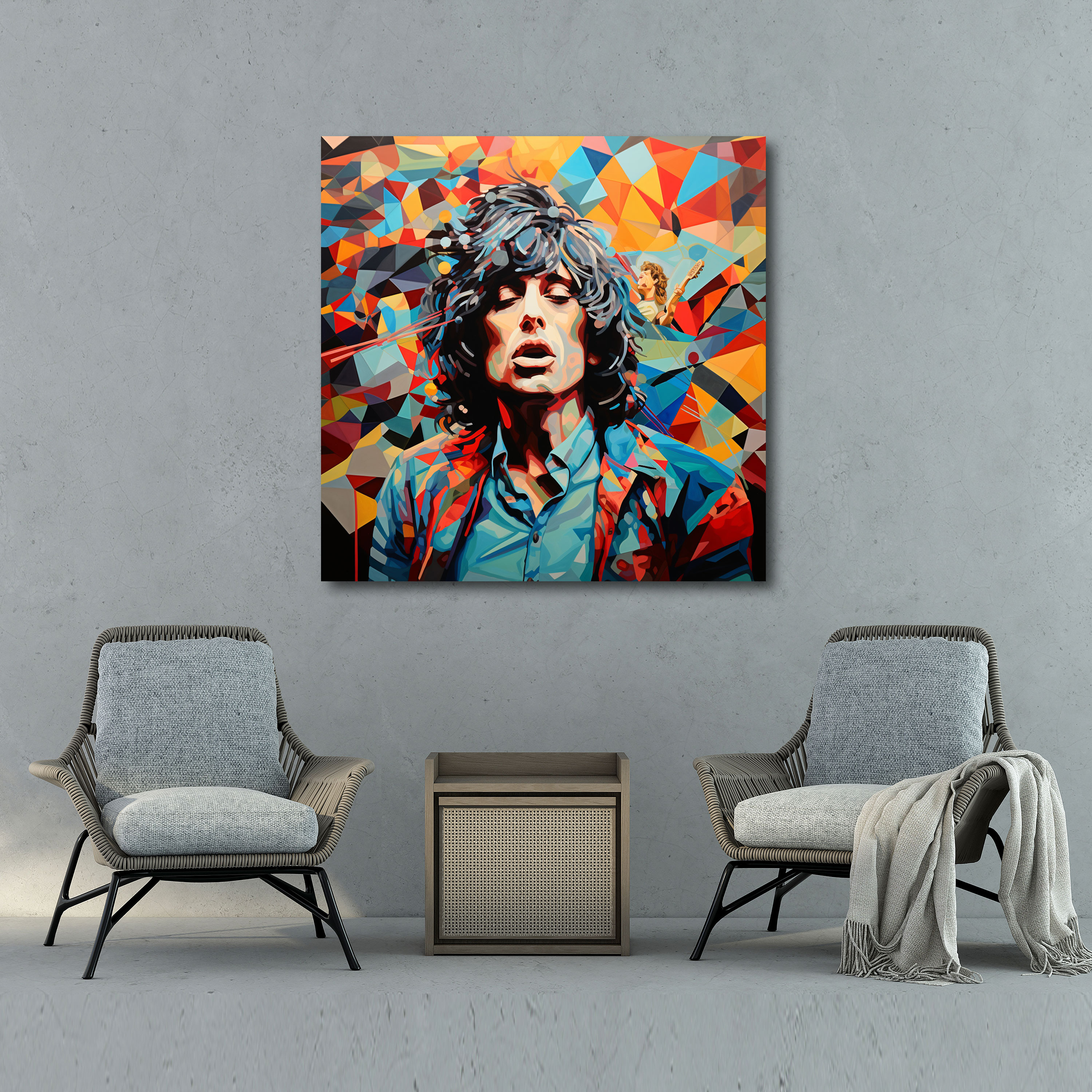 Rolling Stones Wall Decoration - Geometric Collage - Rolling Stones, Intricate Patterns, Home Decoration, Rolling Stones