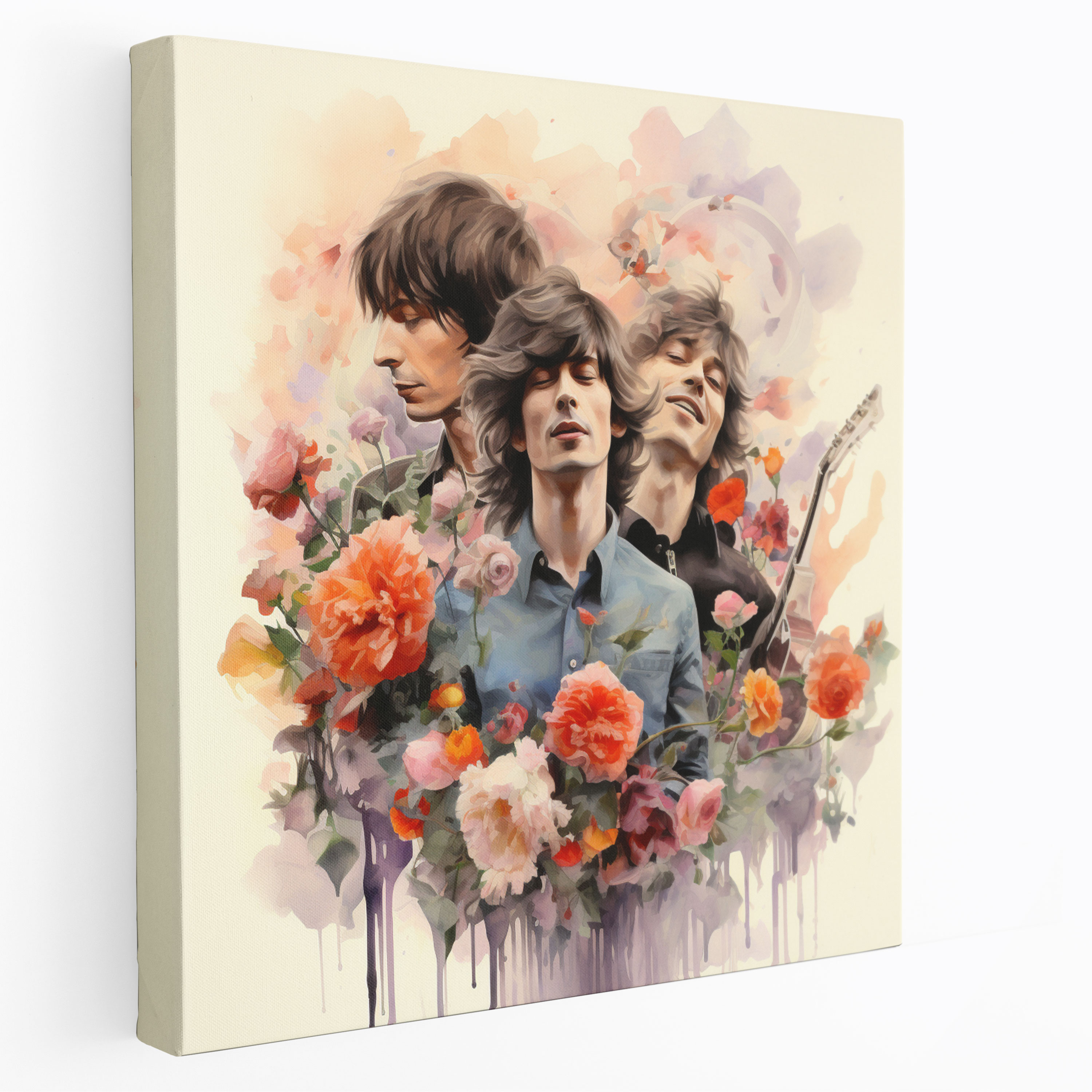 Rolling Stones Canvas Print - Watercolor Illustration - Rolling Stones, Home Decoration, Subtle Brushstrokes, Wall Art