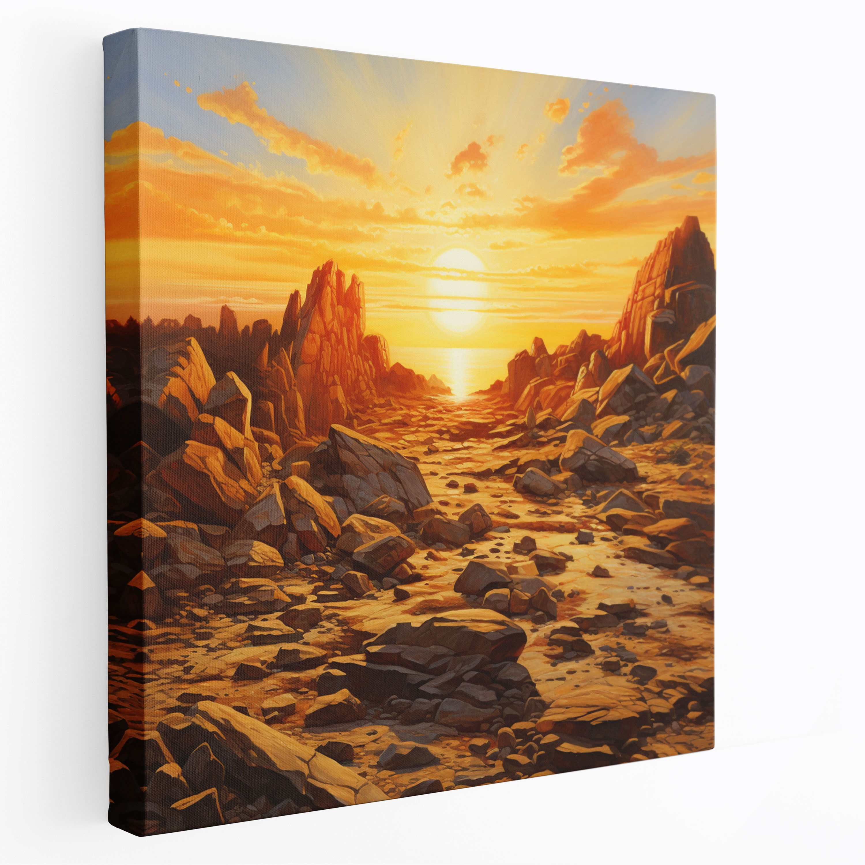 Rolling Stones Canvas Print - Rolling Stones, Canvas Wall Art, Canvas Print, Golden Sunset