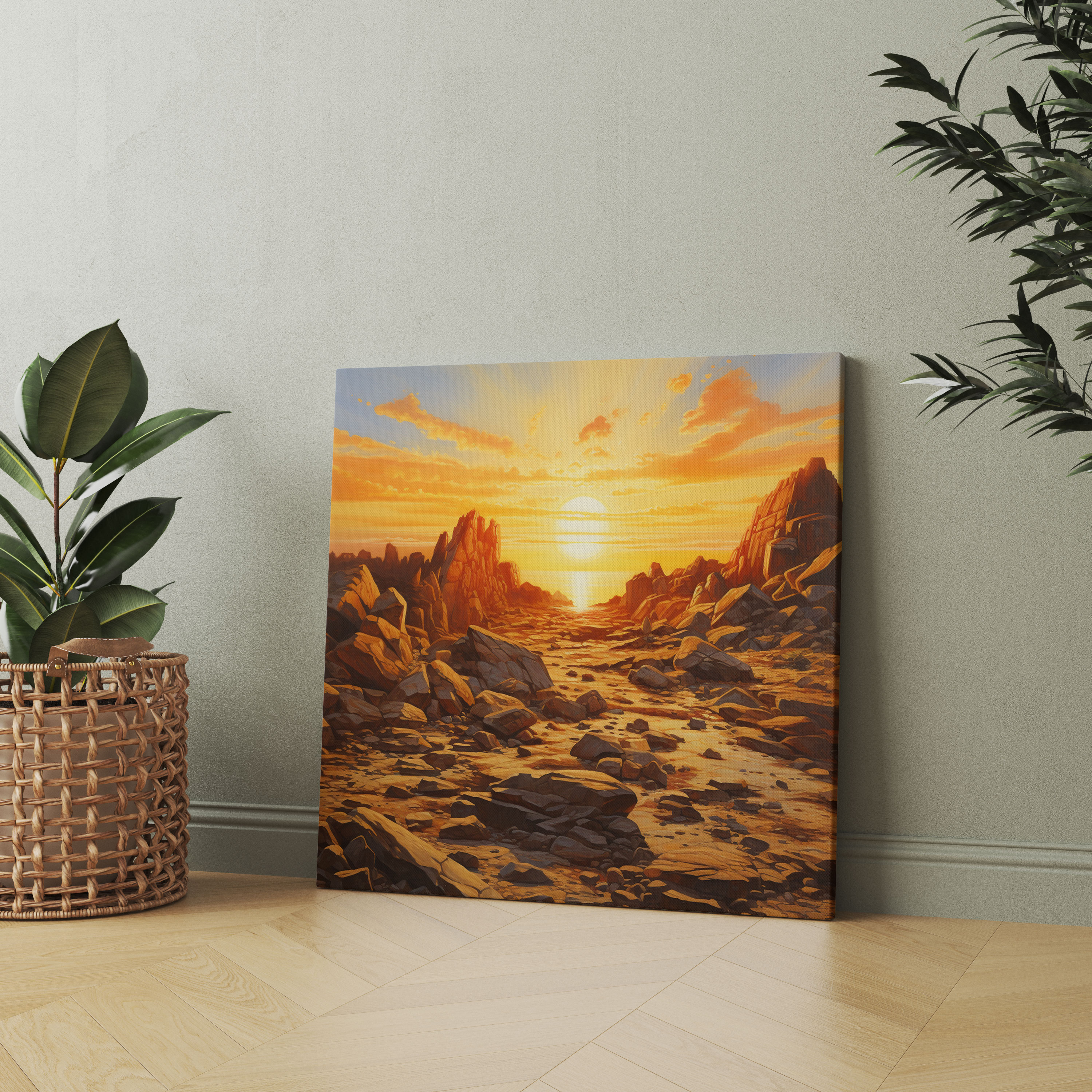 Rolling Stones Canvas Print - Rolling Stones, Canvas Wall Art, Canvas Print, Golden Sunset