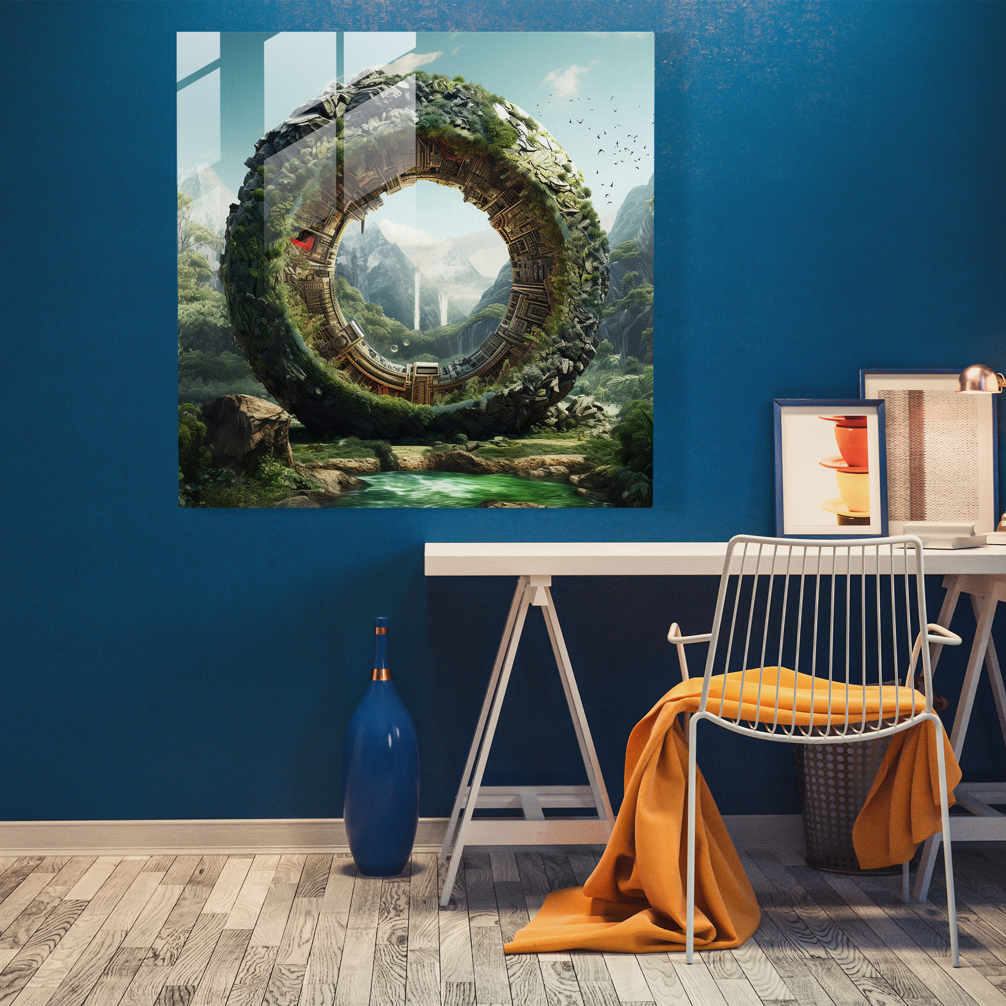 Digitales Kunstdruck Glasbild der Rolling Stones - Wanddekoration Glas Wandkunst digitale Kunstkomposition