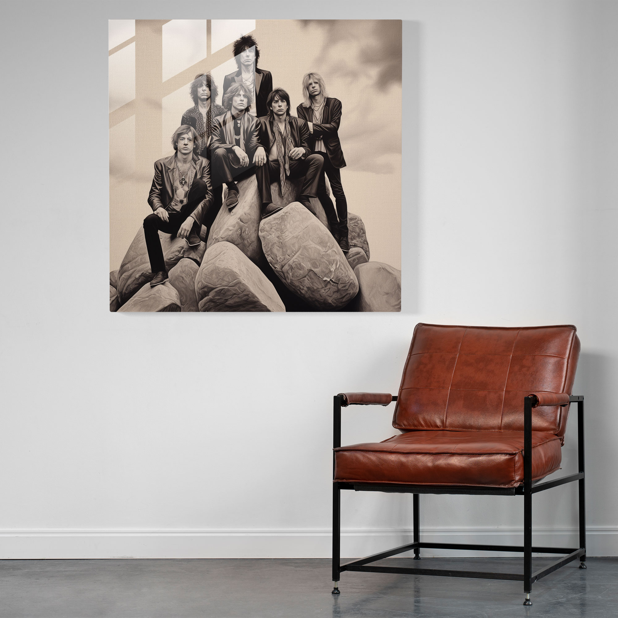 Serene Rolling Stones Glass Print - Rolling Stones, Glass Wall Art, Serene Landscape, Home Decoration