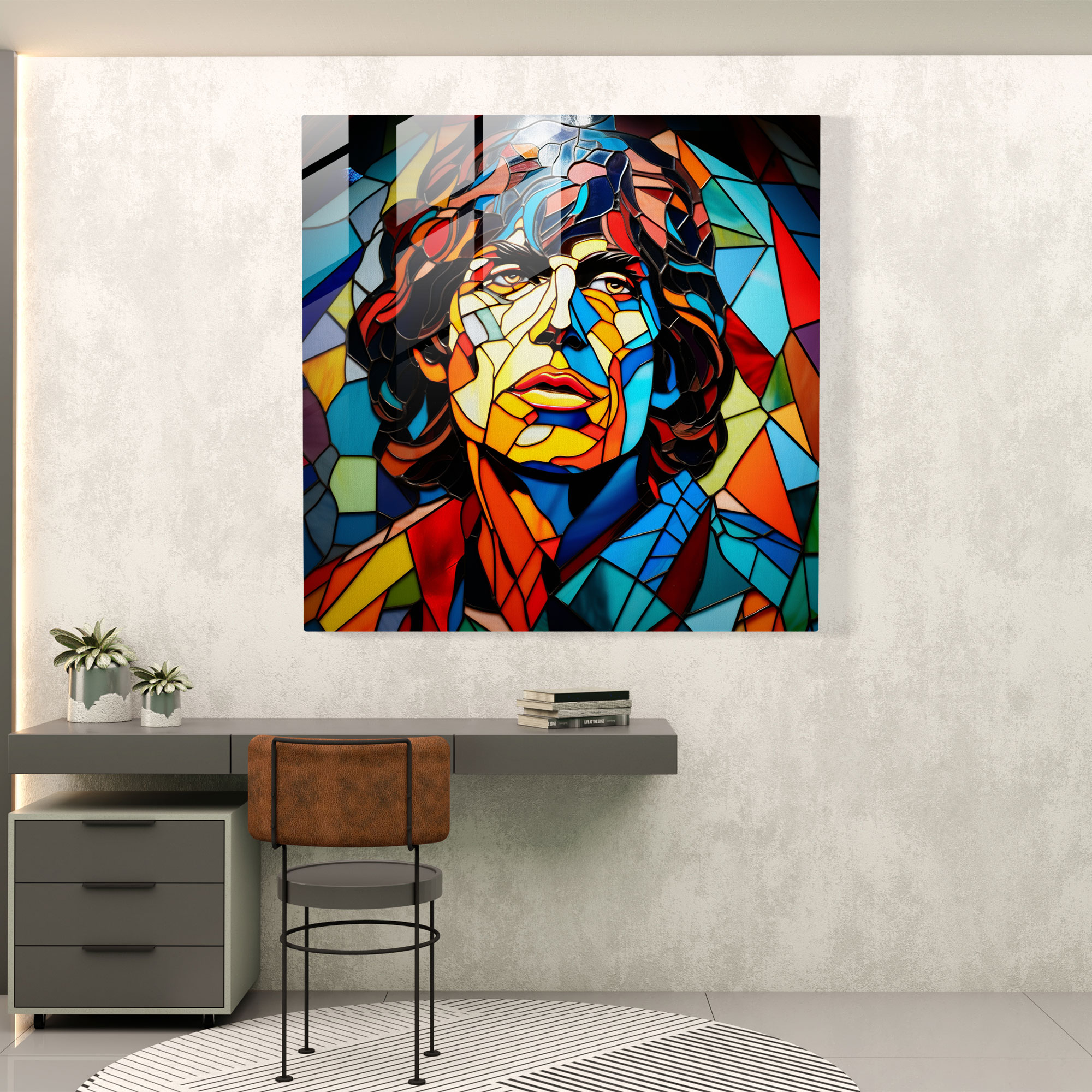 Vibrant Rolling Stones Glass Print - Rolling Stones, Modern Art, Wall Decoration, Glass Wall Art