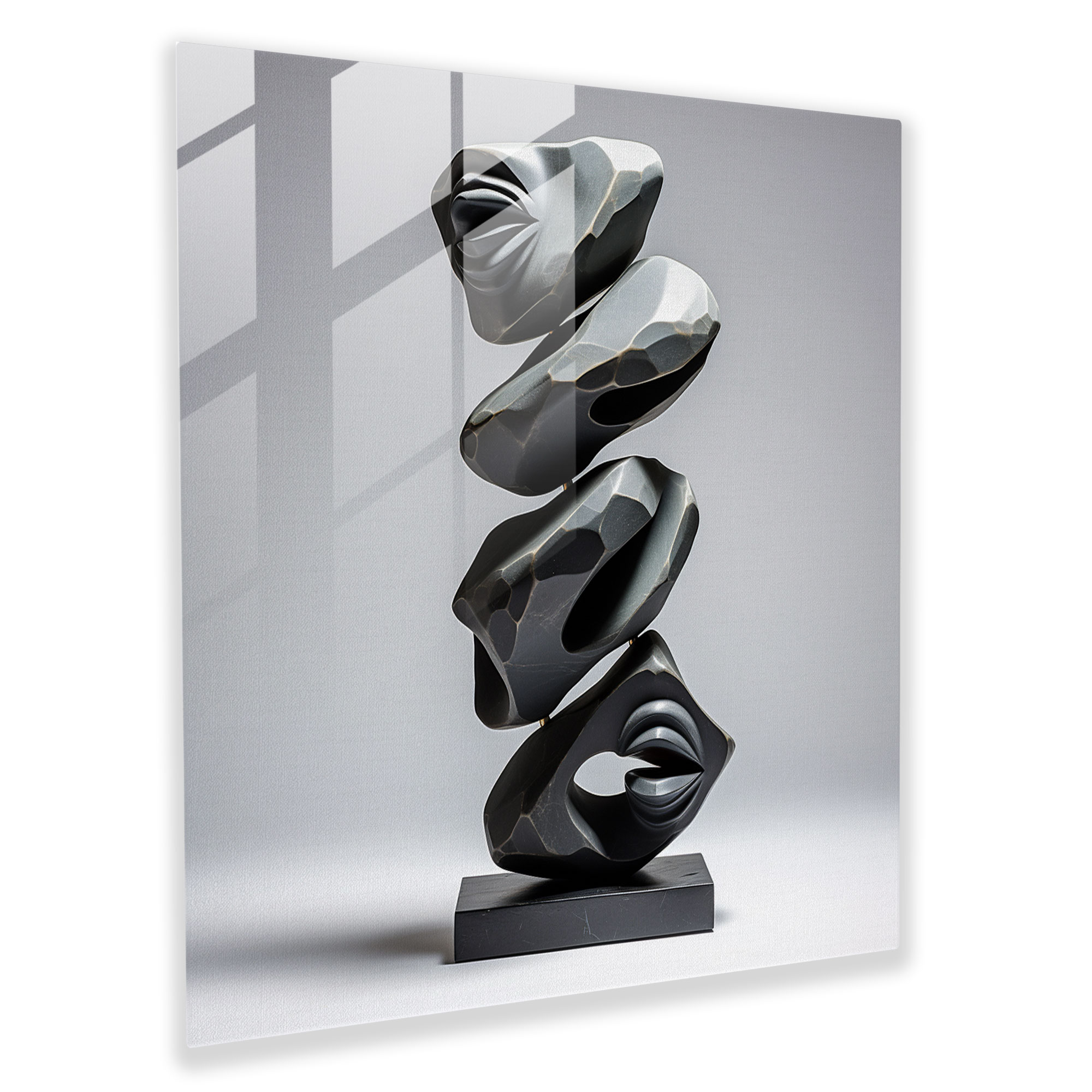 Rolling Stones Glasbild im minimalistischen Design - Wanddekoration Glas Wandkunst Moderne Kunst