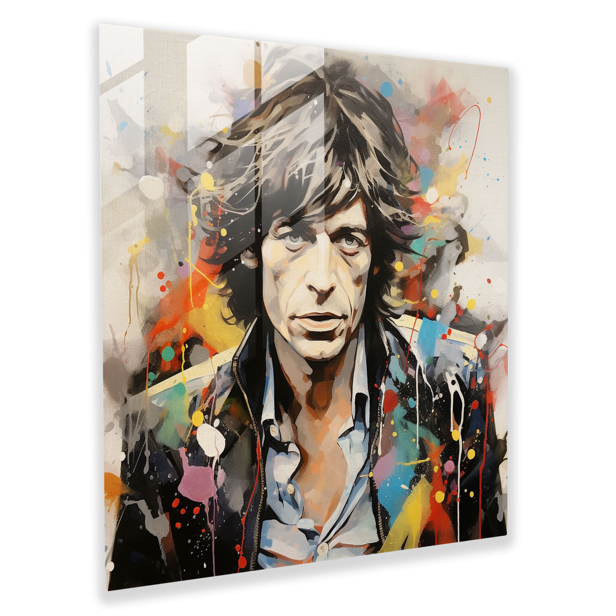 Center Of Attention Rolling Stones Glass Print - Rolling Stones, Abstract Mixed Media Artwork, Rolling Stones, Modern Art