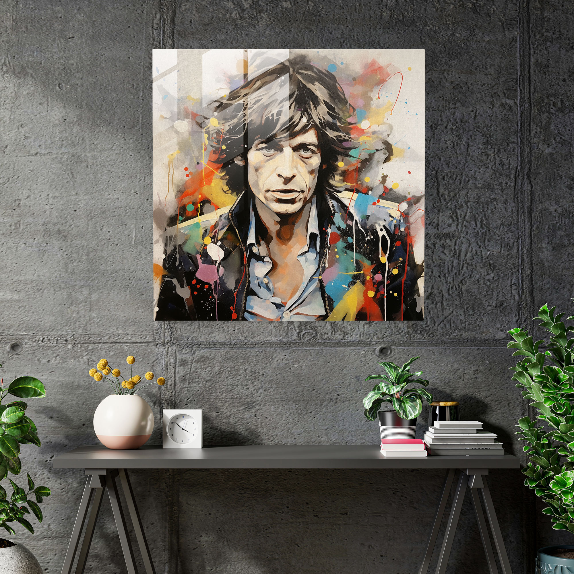 Center Of Attention Rolling Stones Glass Print - Rolling Stones, Abstract Mixed Media Artwork, Rolling Stones, Modern Art