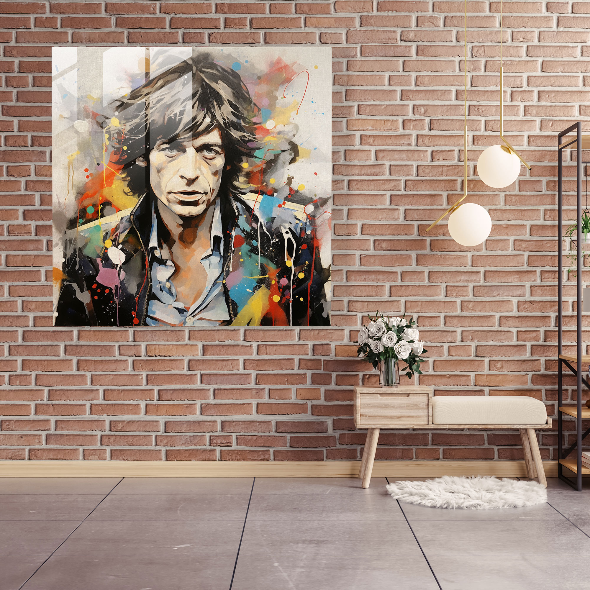 Center Of Attention Rolling Stones Glass Print - Rolling Stones, Abstract Mixed Media Artwork, Rolling Stones, Modern Art