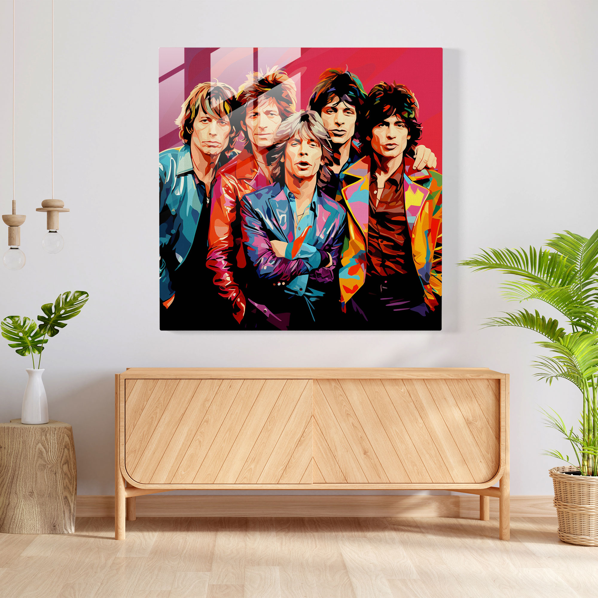 Rolling Stones Glass Print - Rolling Stones, Modern Art, Vibrant Colors, Glass Print