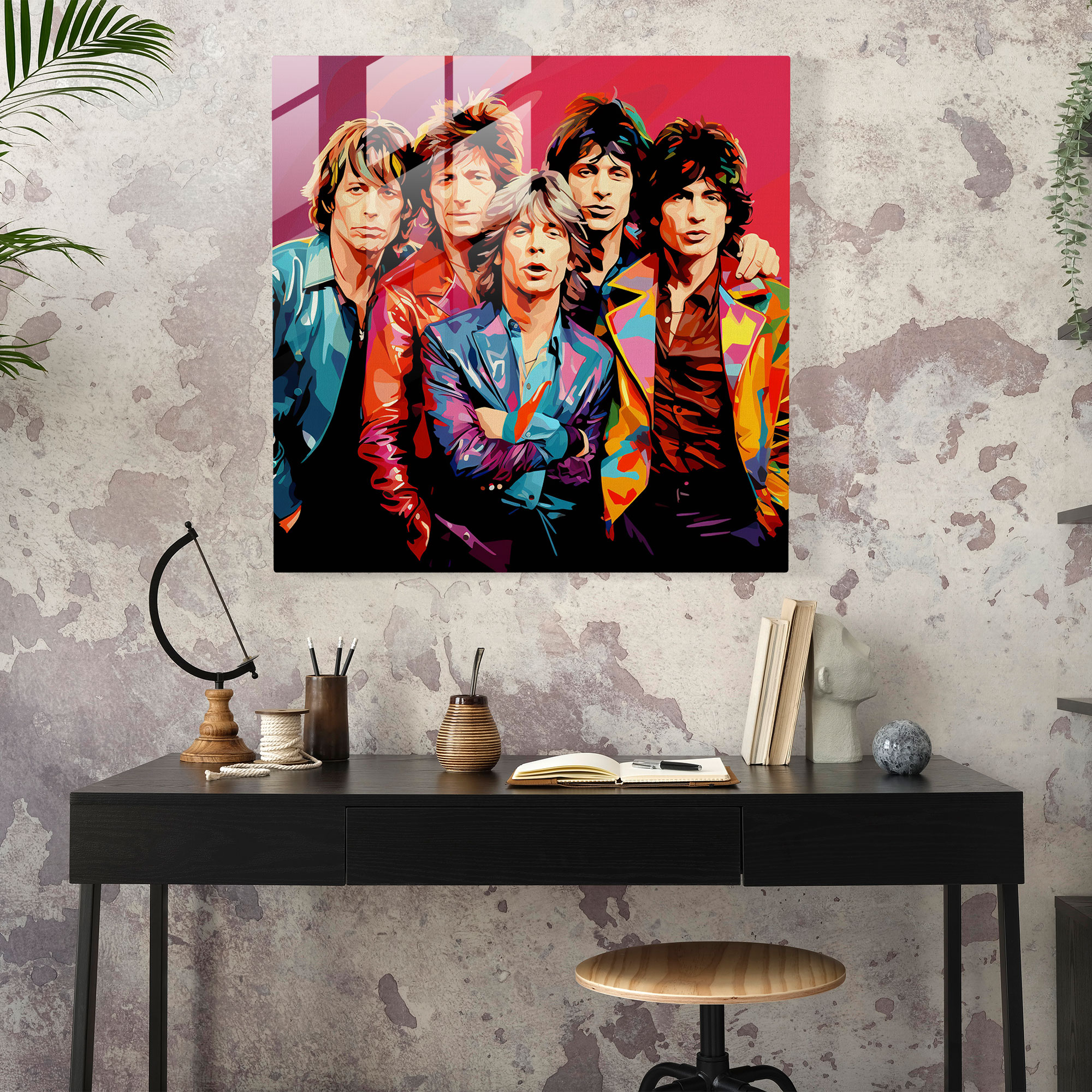 Rolling Stones Glass Print - Rolling Stones, Modern Art, Vibrant Colors, Glass Print